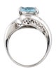 Ring Platinum Aquamarine & Diamond Cocktail Ring