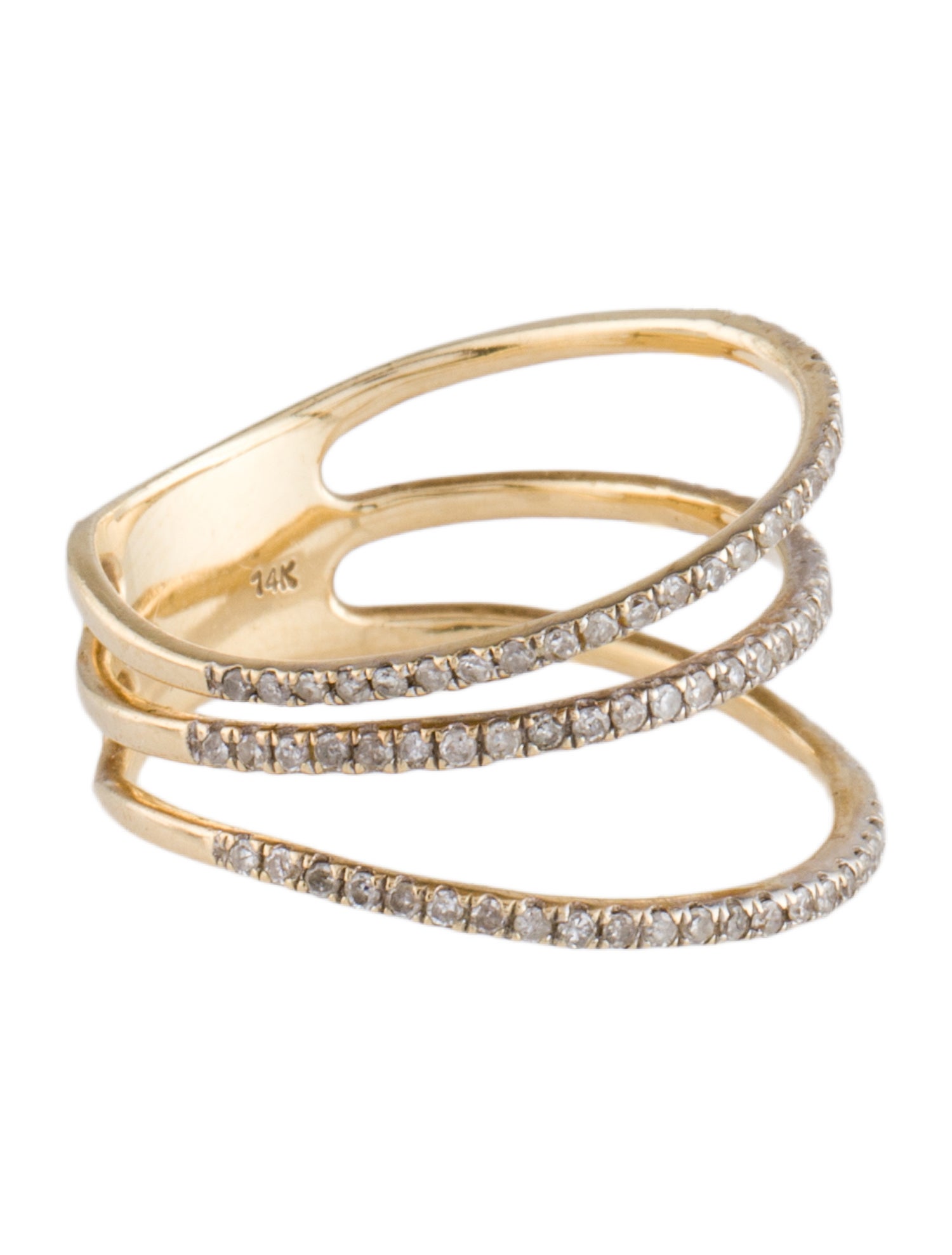 Ring 14K Diamond Triple Band