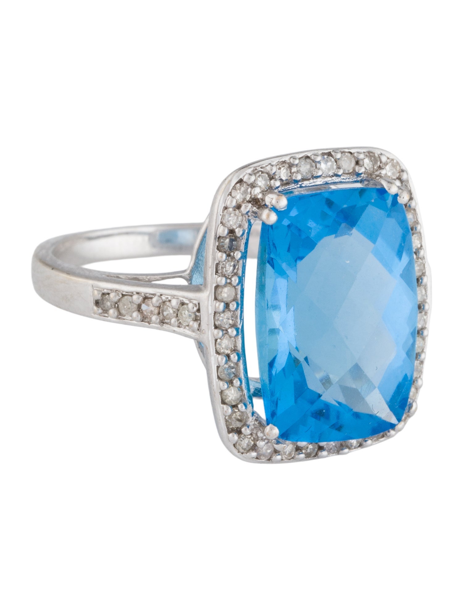 Ring 14K Topaz & Diamond Cocktail Ring