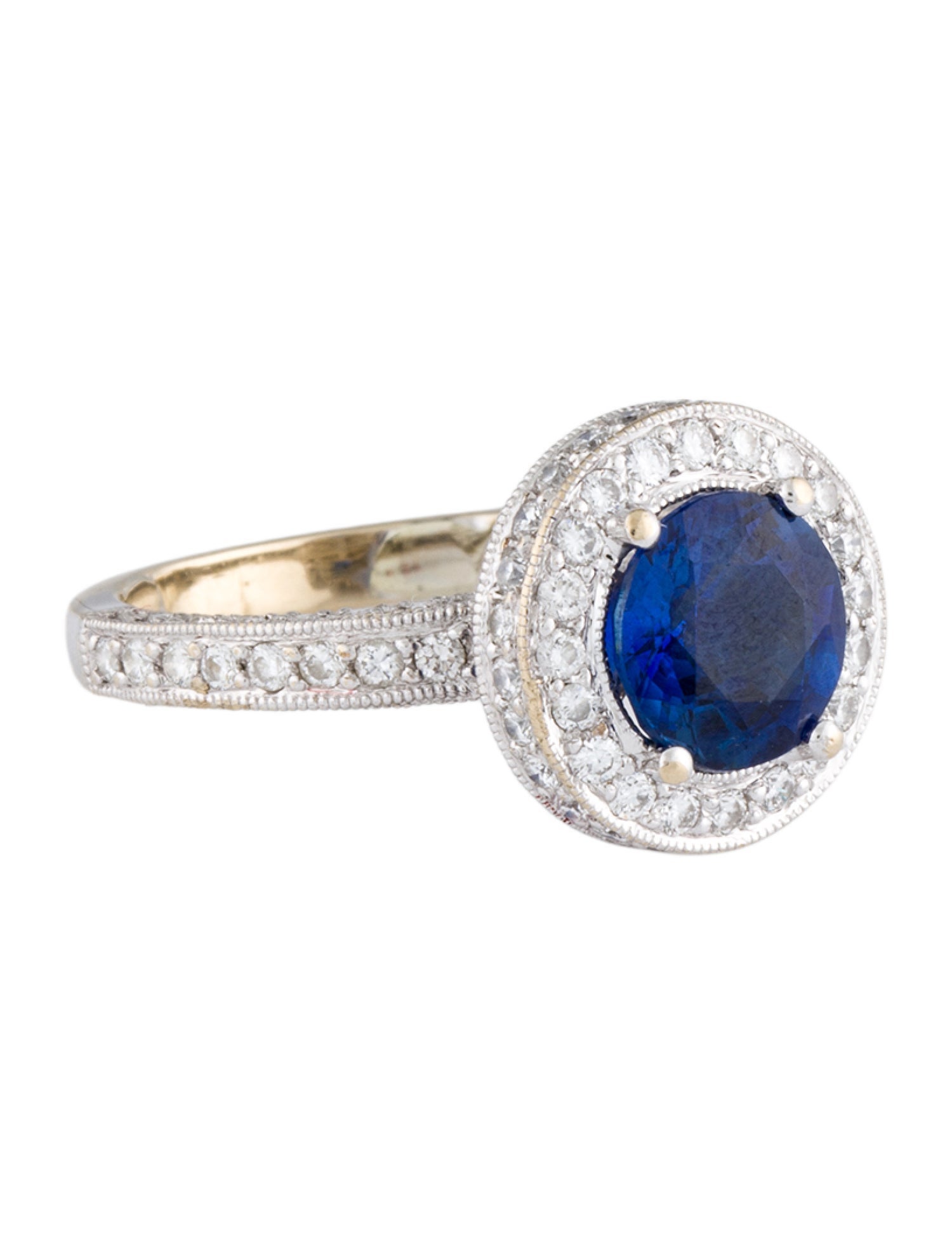 Ring 18K 2.65ct Sapphire & Diamond Cocktail RIng