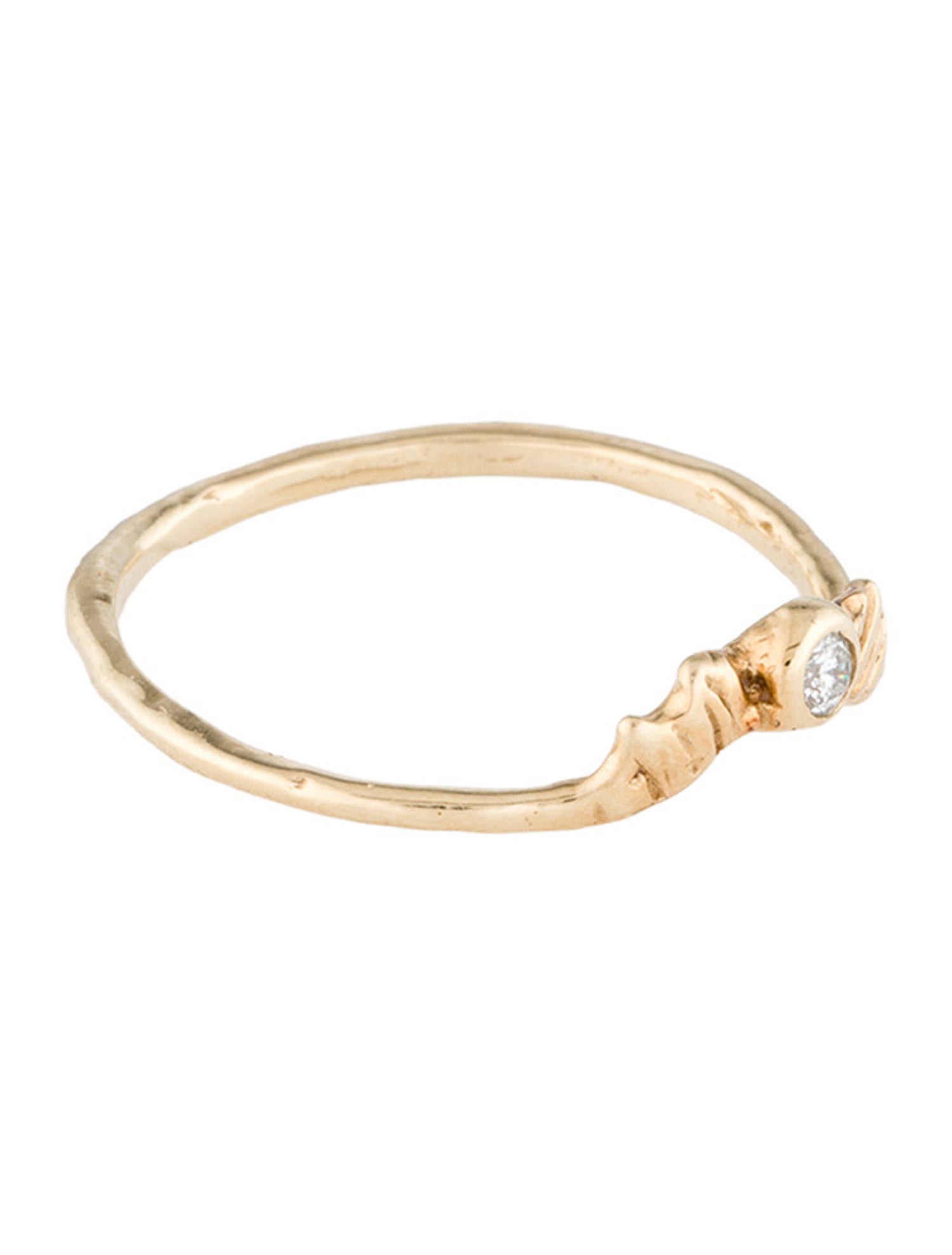Ring 14K Diamond Curved Band