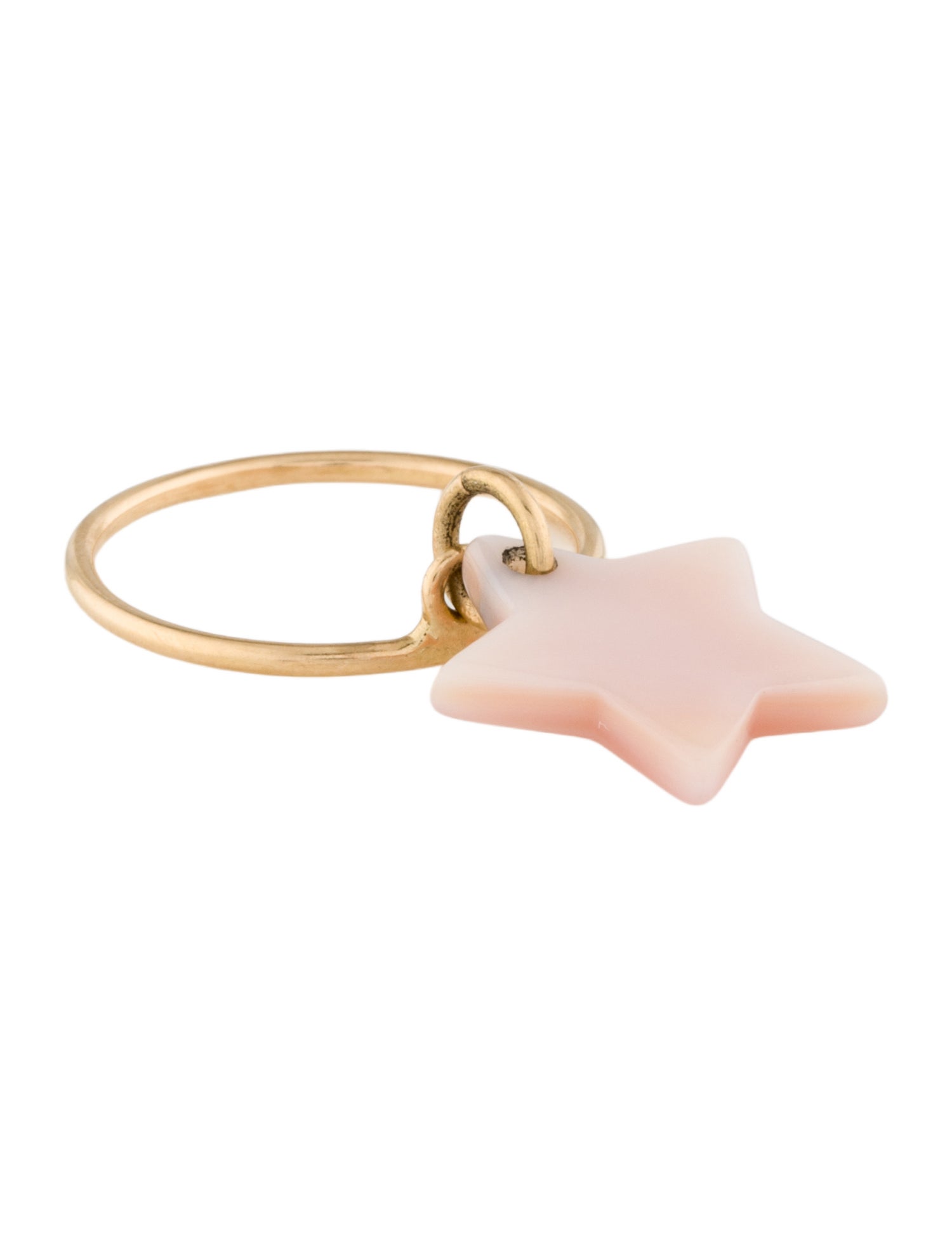Ring 18K Mother of Pearl Star Charm Cocktail Ring