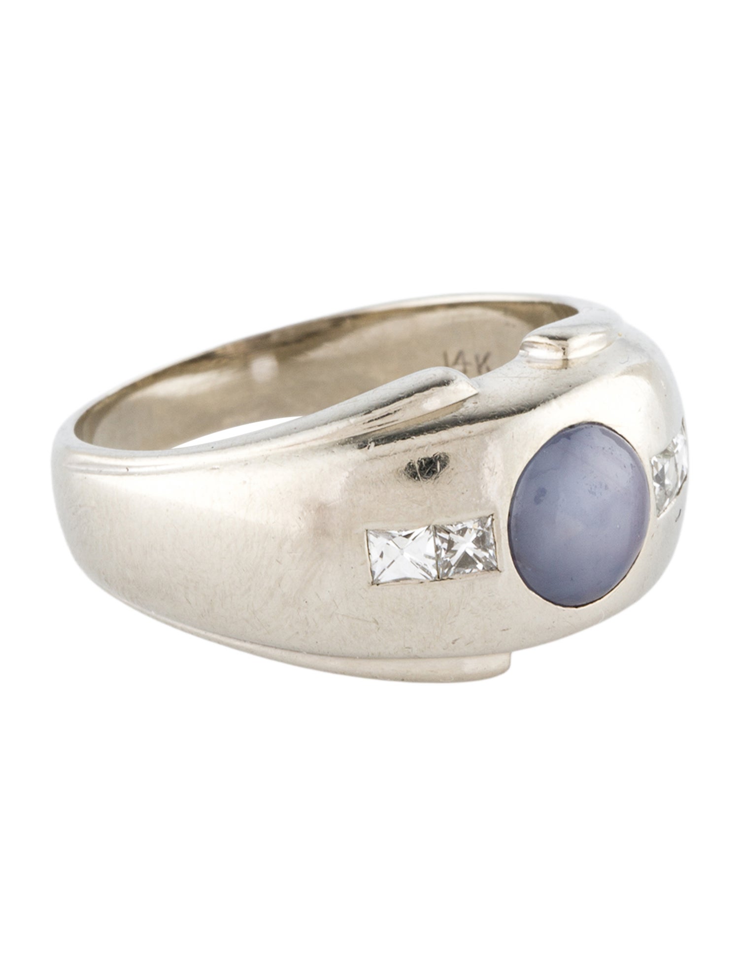 Ring 14K 2.02ct Star Sapphire & Diamond Cocktail Ring