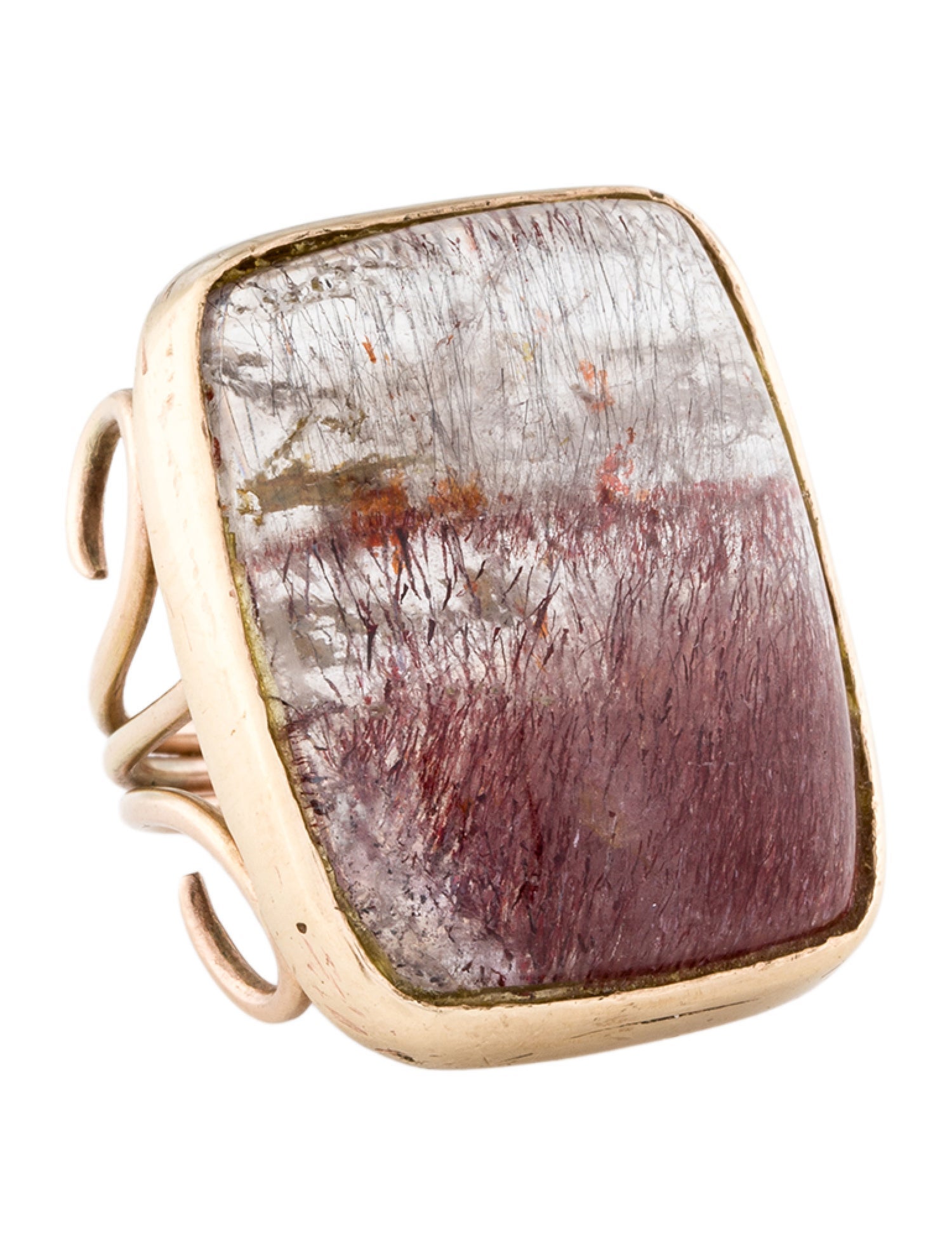 Ring 10K Sagenitic Quartz Cocktail