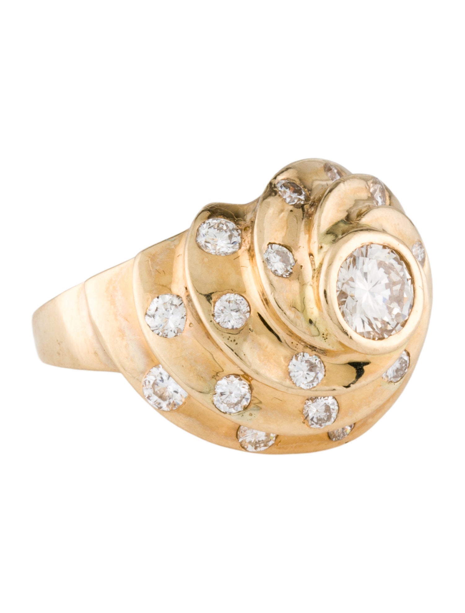 Ring 14K 1.62ctw Diamond Spiral Cocktail