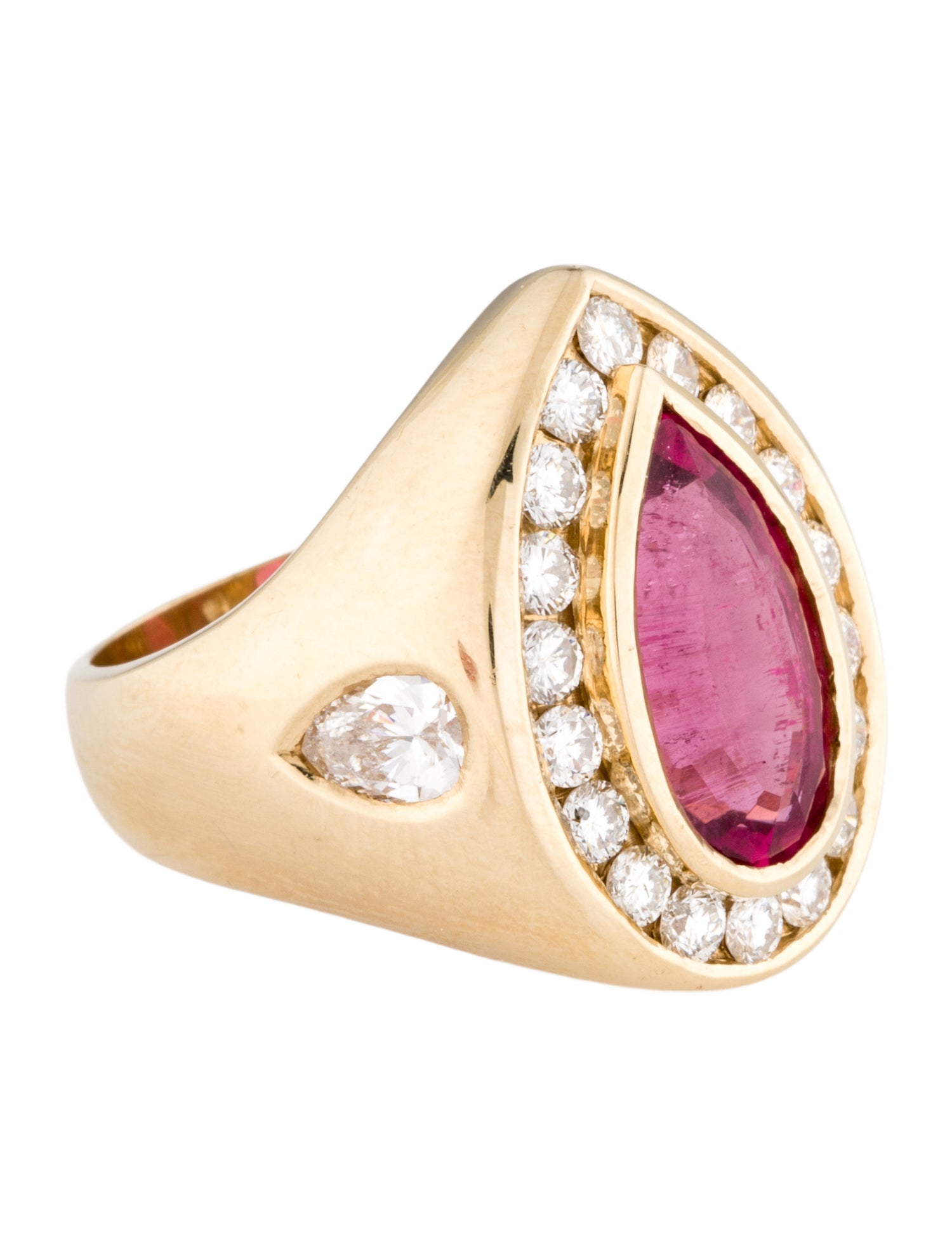 Ring 14K 3.80ct Tourmaline & Diamond Cocktail