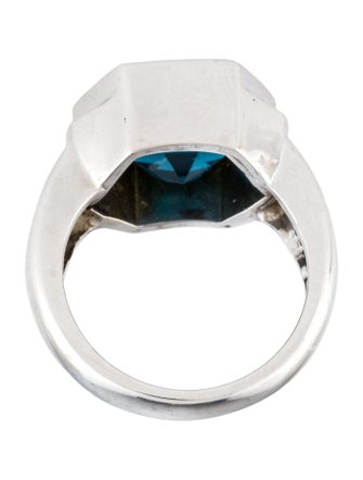 Ring 14K 9.12ct Topaz & Diamond Cocktail Ring