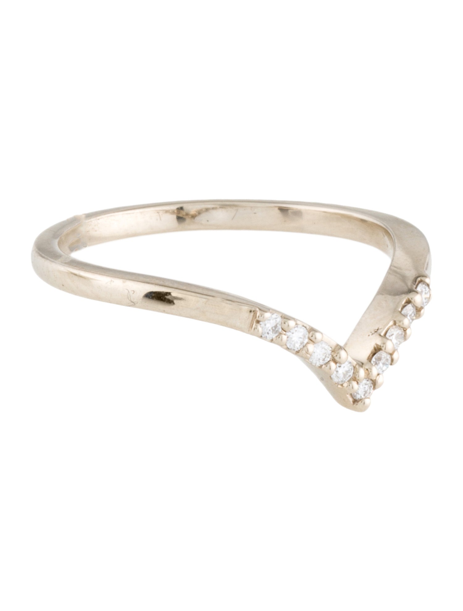 Ring 14K Diamond Chevron Band