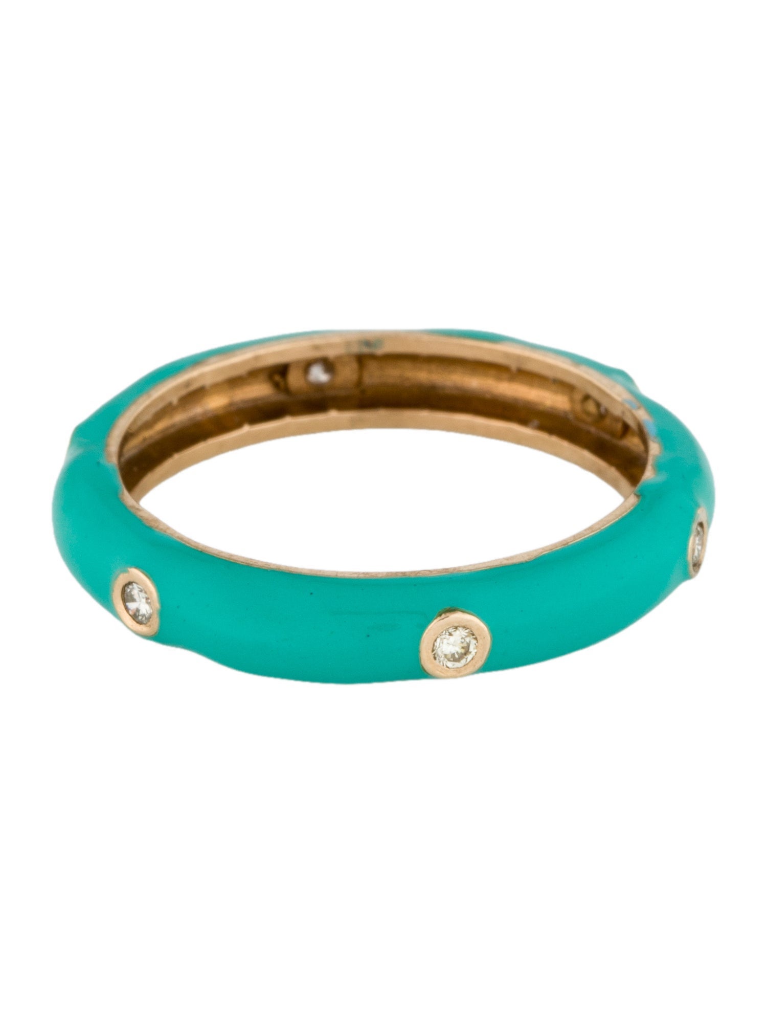 Ring 18K Diamond Enamel Band