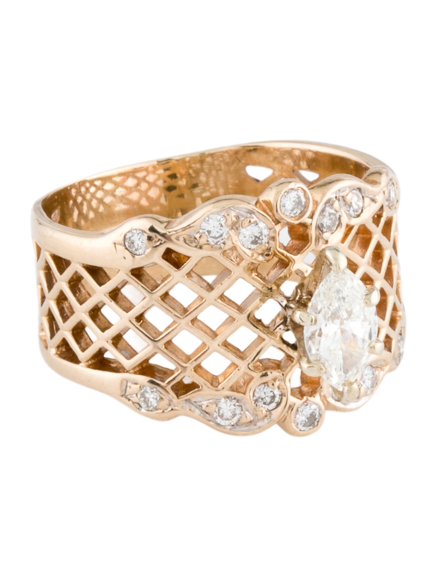 Ring 14K Diamond Cocktail