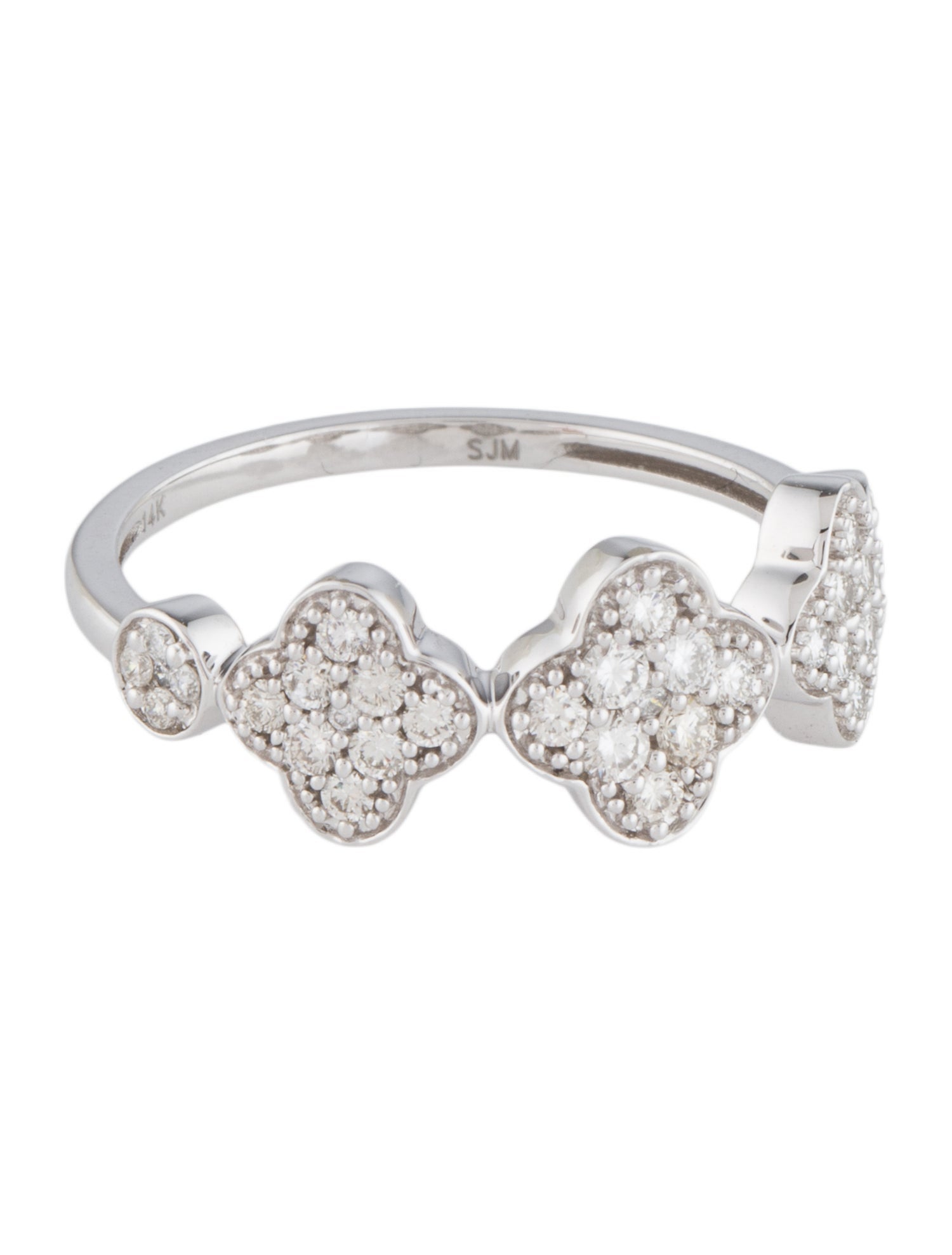 Ring 14K Diamond Clover Band Ring