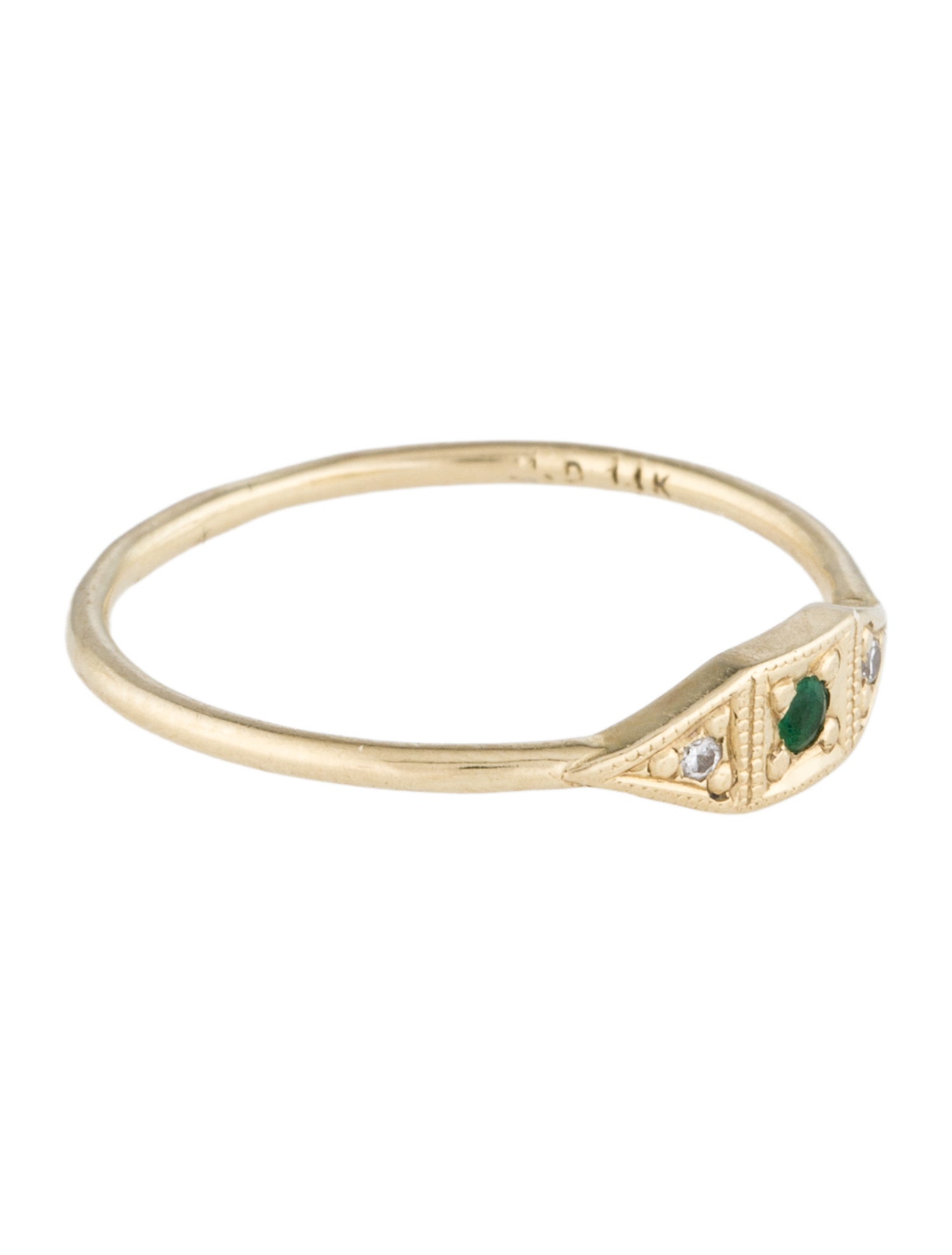 Ring 14K Emerald & Diamond