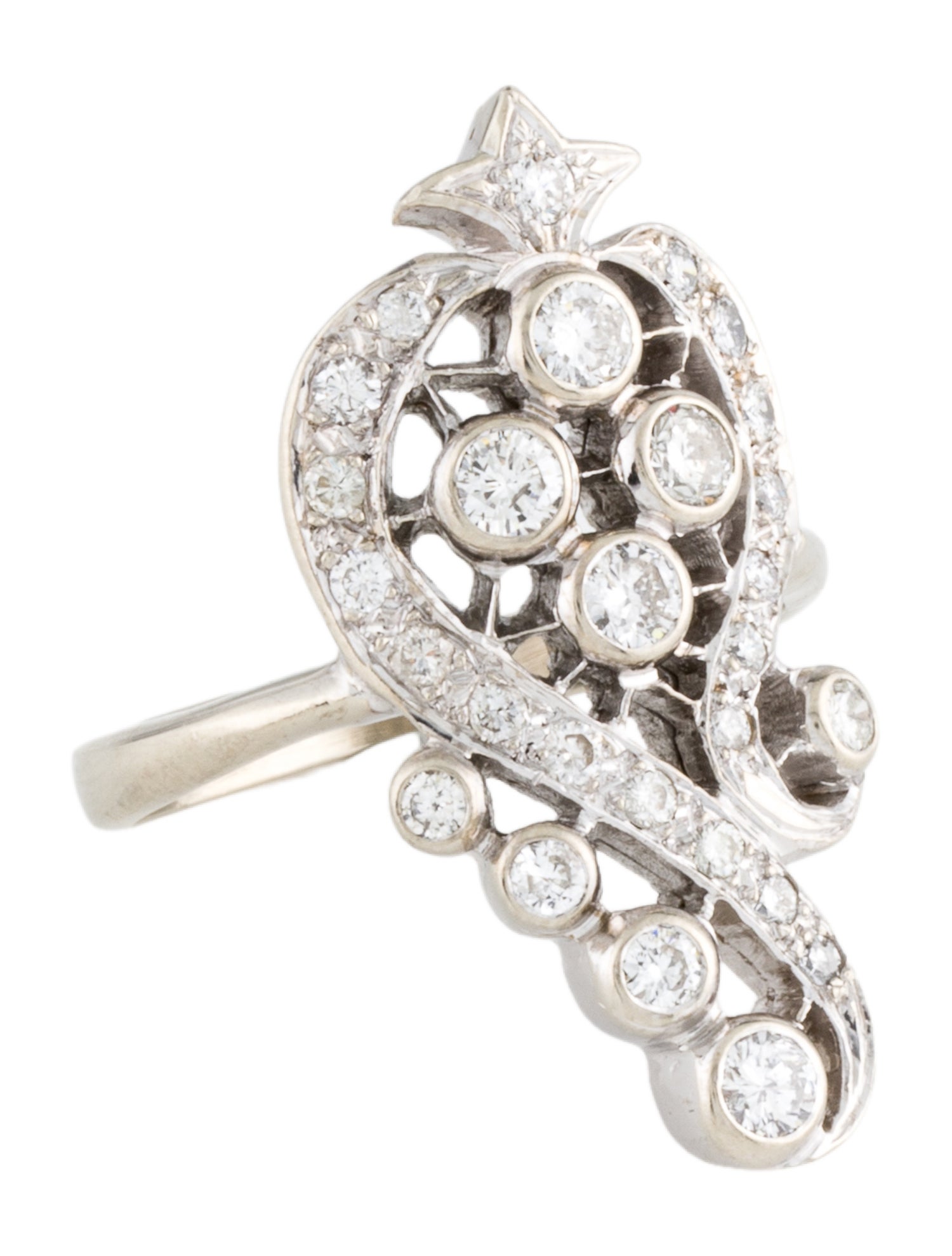 Ring 14K Diamond Cocktail