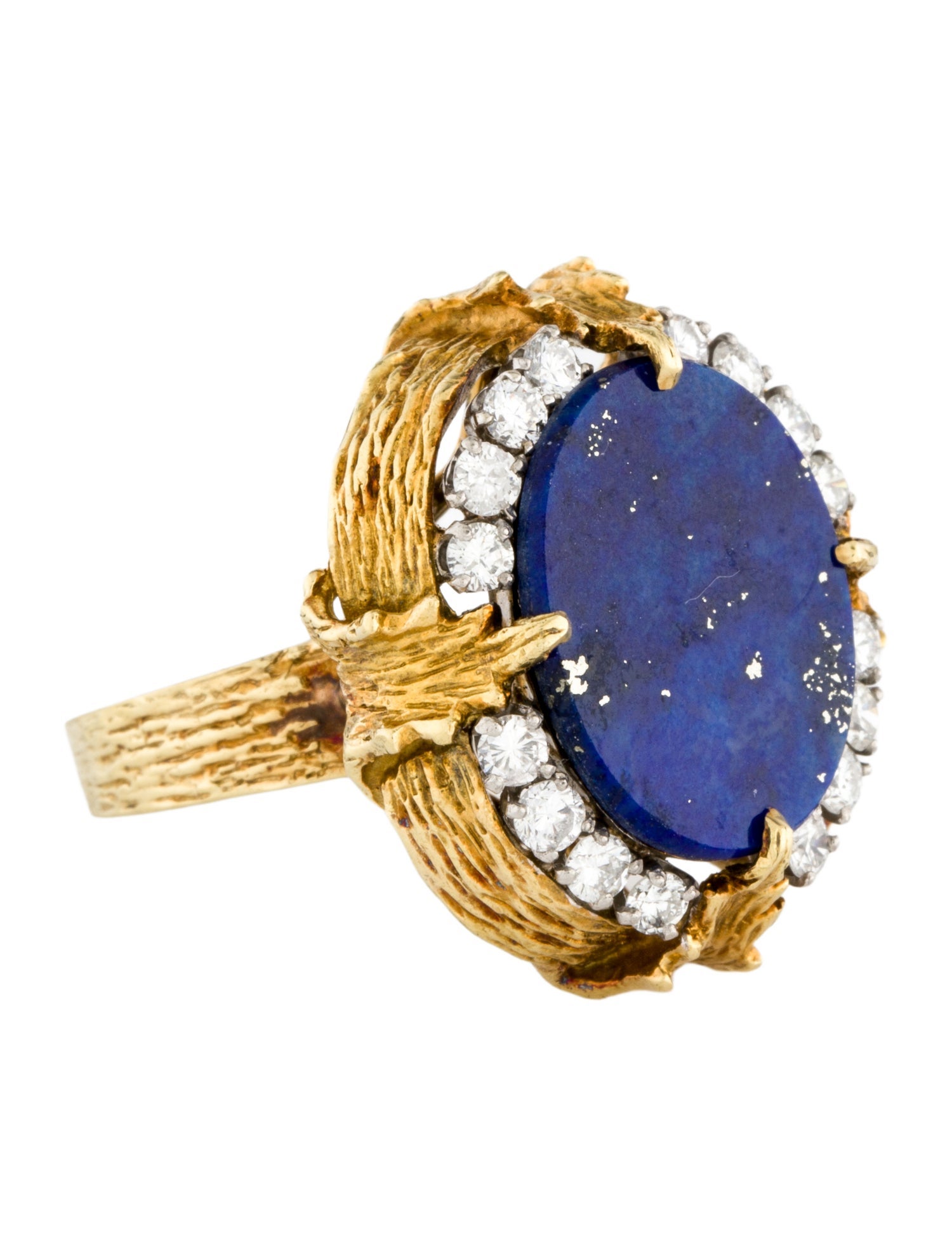 Ring 18K Lapis Lazuli & Diamond Cocktail