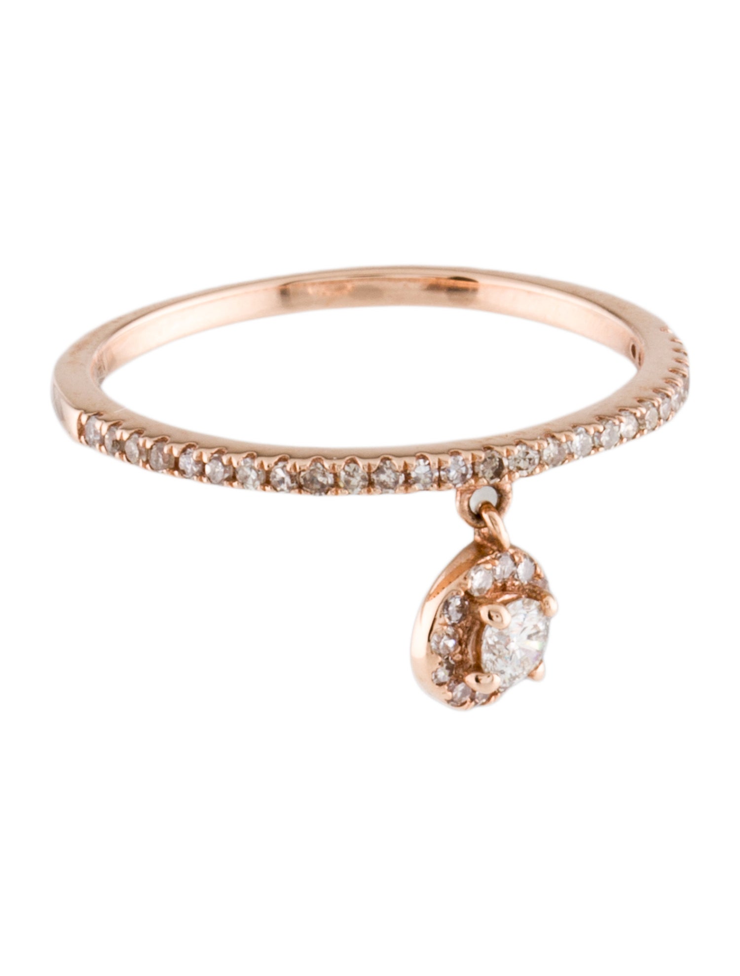Ring 14K Diamond Dangle Charm Band