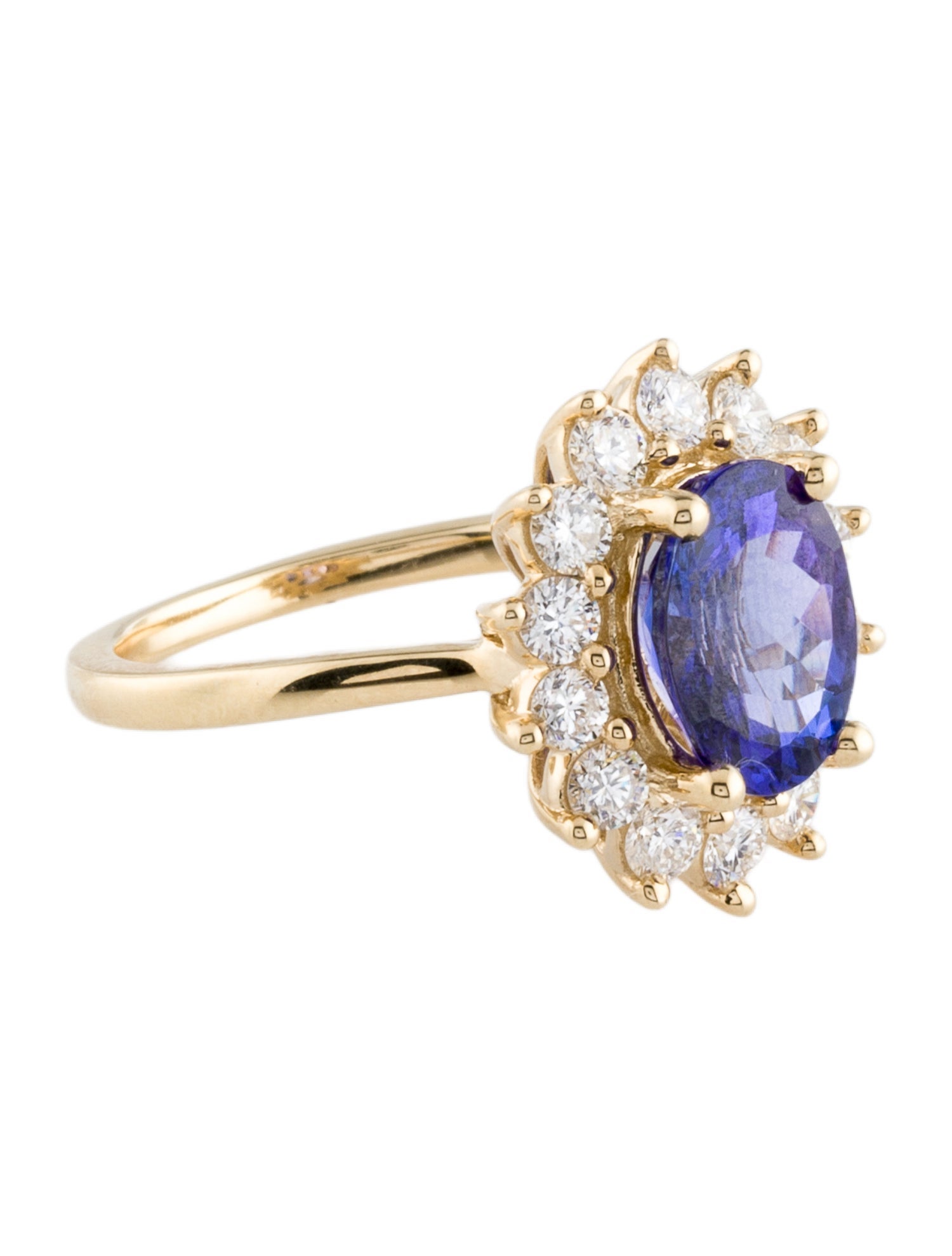 Ring 14K Tanzanite & Diamond Cocktail