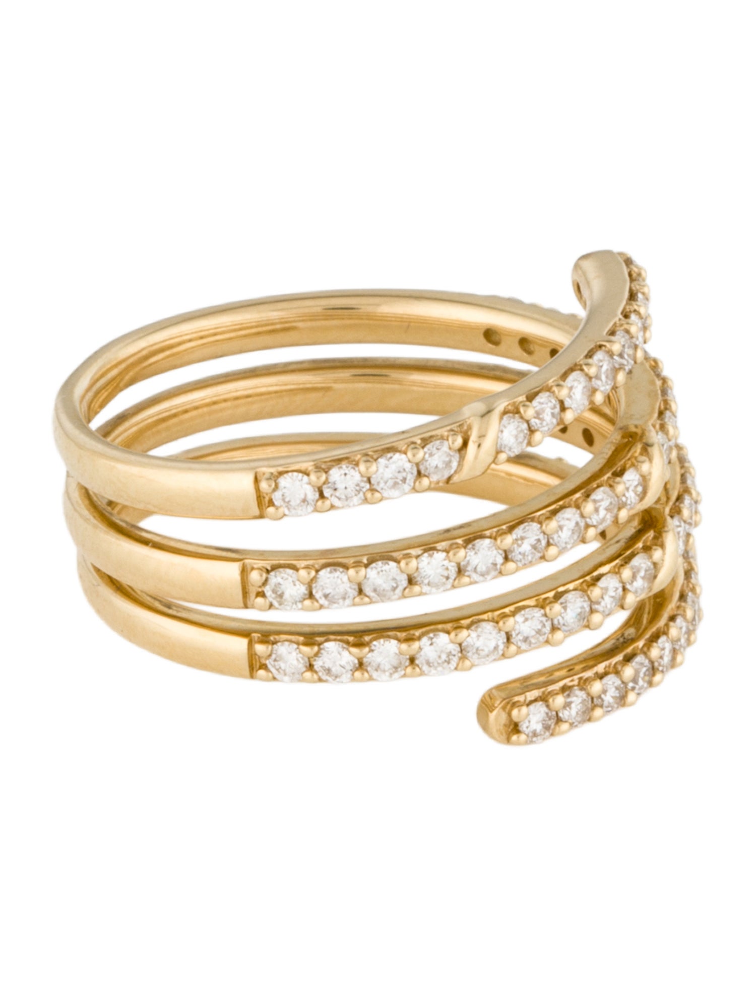 Ring 14K Diamond Spiral