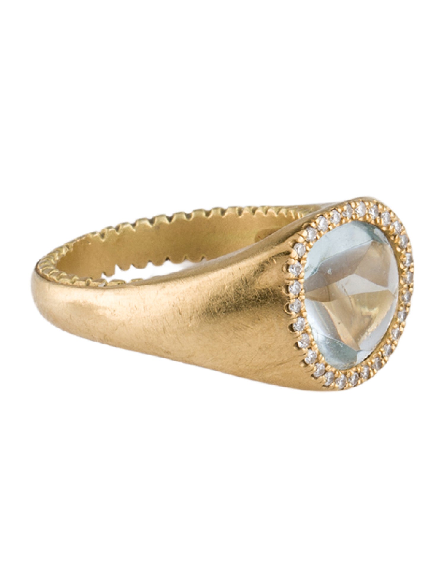 Jamie Wolf 18K Aquamarine & Diamond Bisou Ring