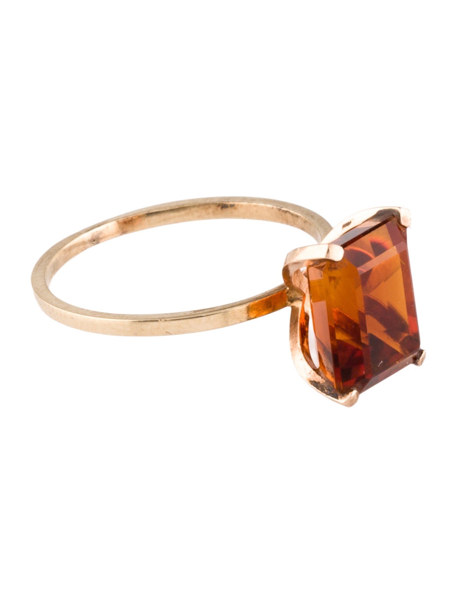 Ring 10K 3.78ct Citrine Cocktail
