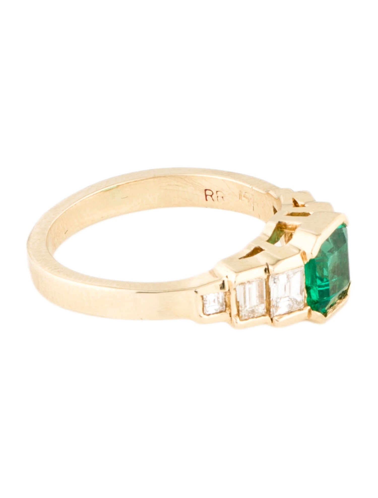 Ring 14K Emerald & Diamond Cocktail