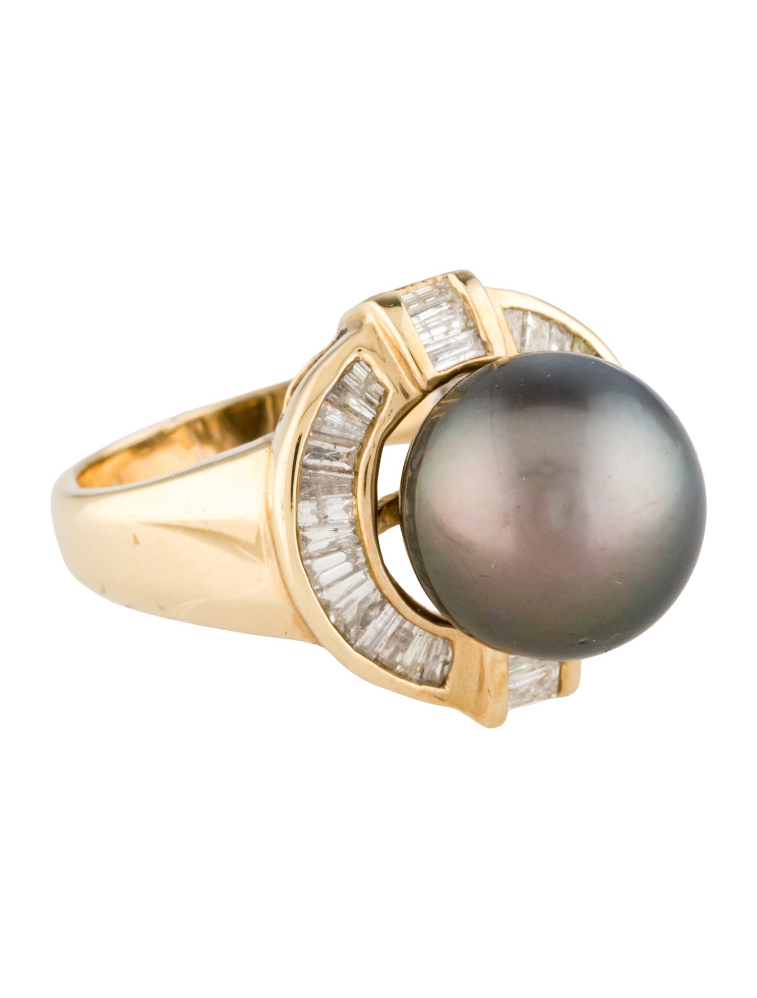 Ring 14K Pearl & Diamond Cocktail