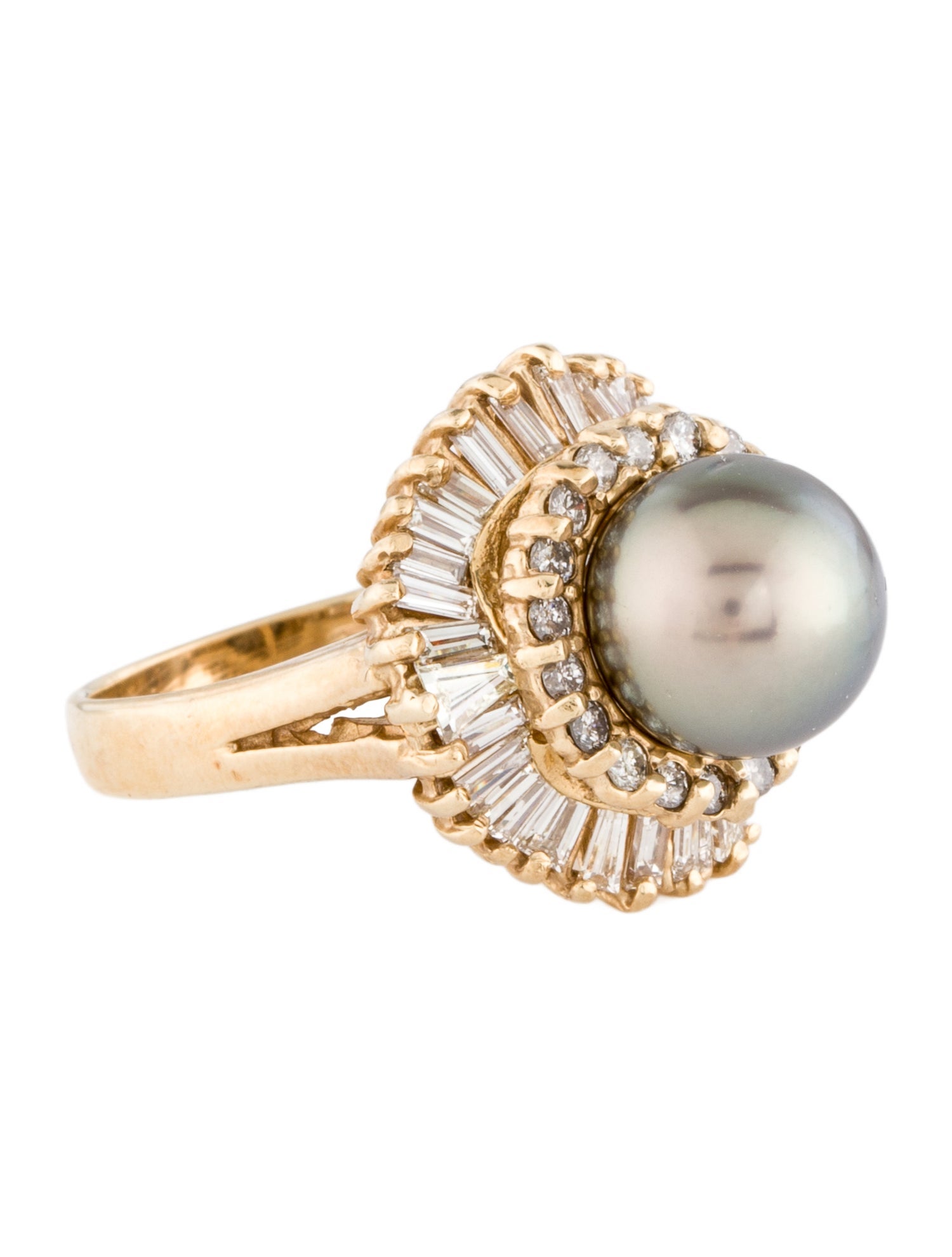 Ring 14K Pearl & 1.05ctw Diamond Cocktail