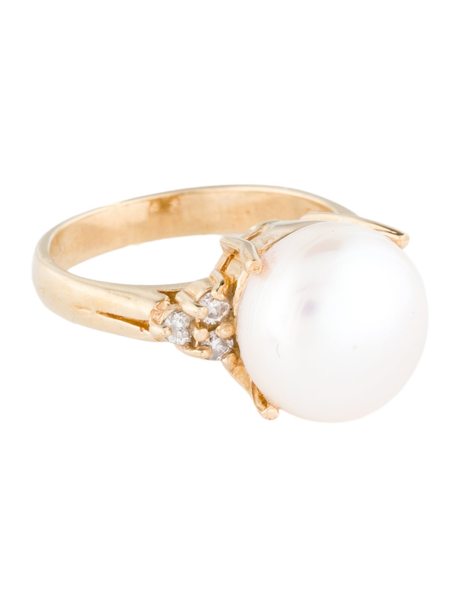 Ring 14K Pearl & Diamond Cocktail Ring