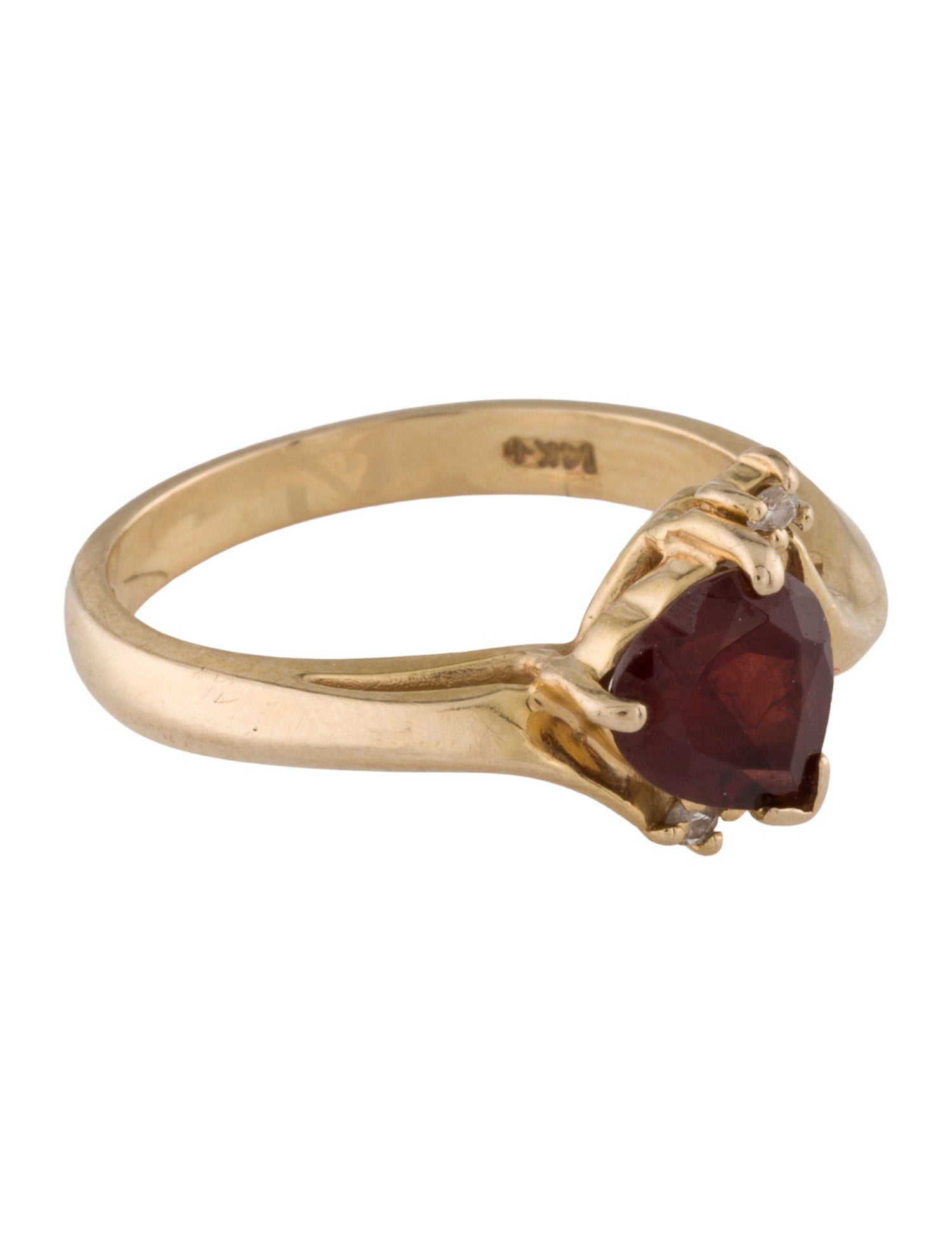 Ring 14K 1.36ct Garnet & Diamond Cocktail