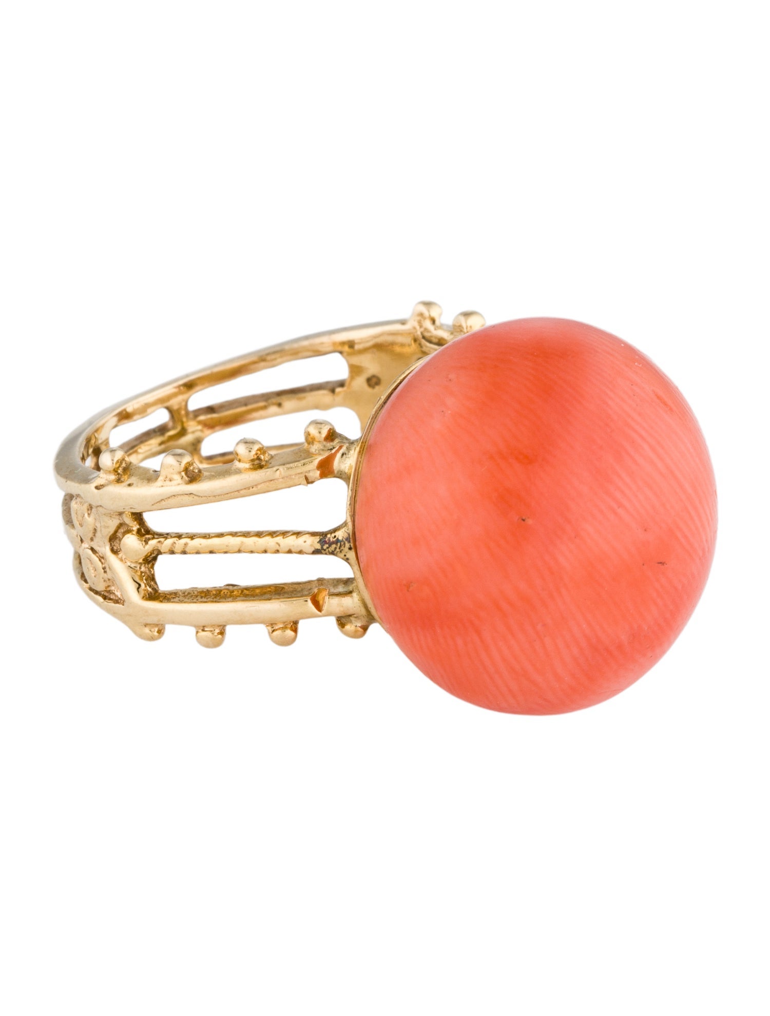 Ring 14K Coral Cocktail