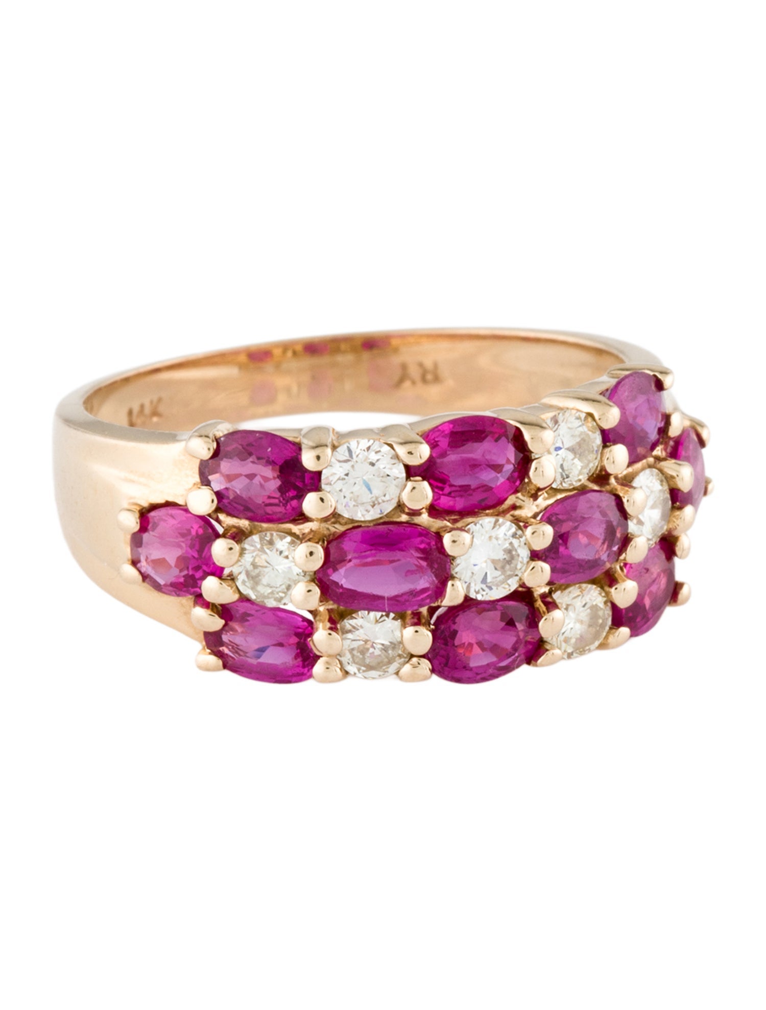 Ring 14K 1.65ct Ruby & Diamond Cocktail