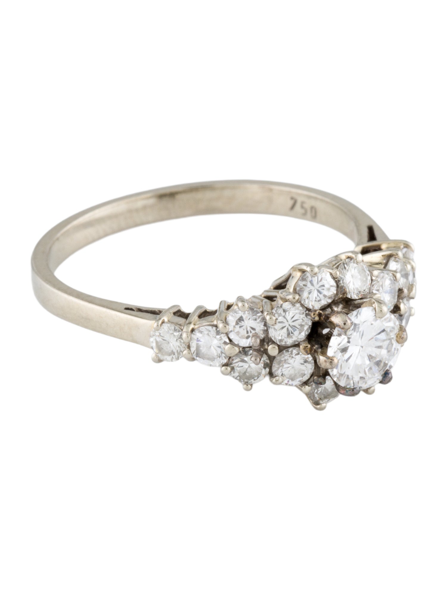 Ring 18K 1.08ctw Diamond Cocktail