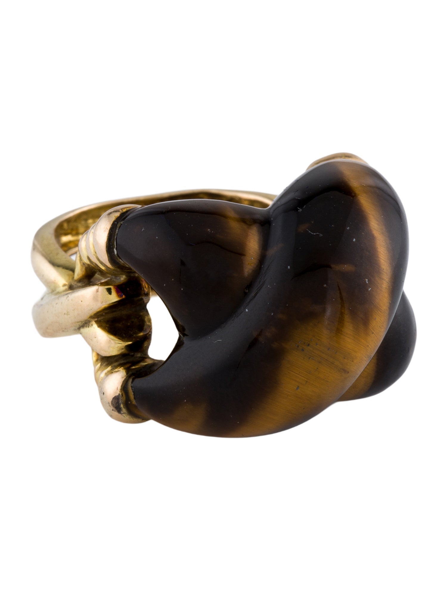 Ring 14K Tigers Eye Quartz Cocktail