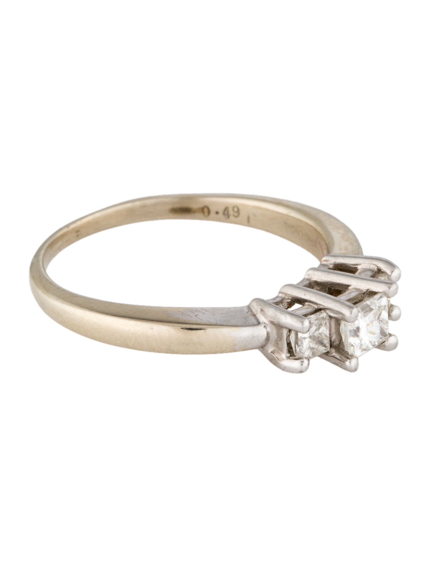 Ring 14K Diamond Three-Stone Cocktail Ring