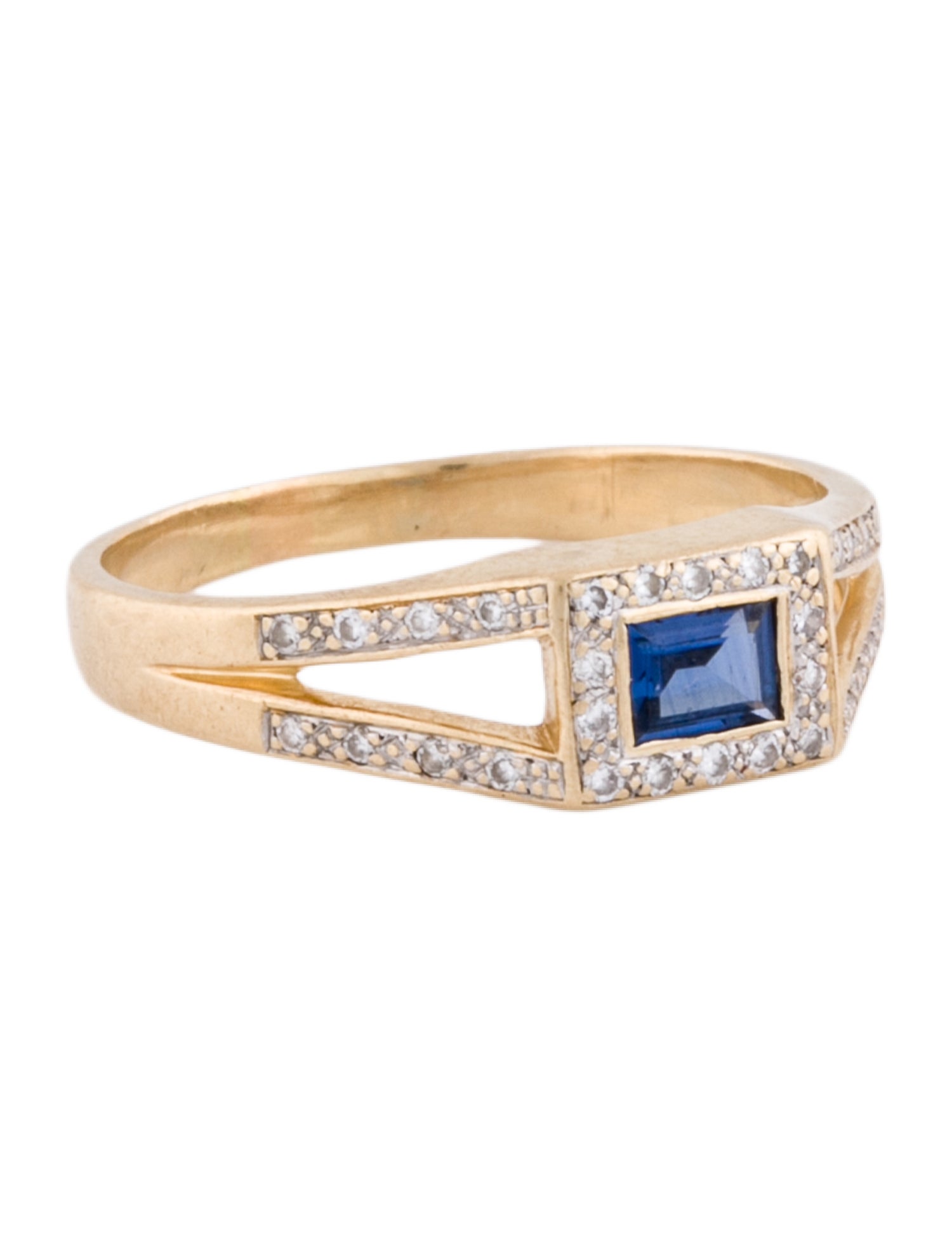 Ring 14K Sapphire & Diamond Cocktail