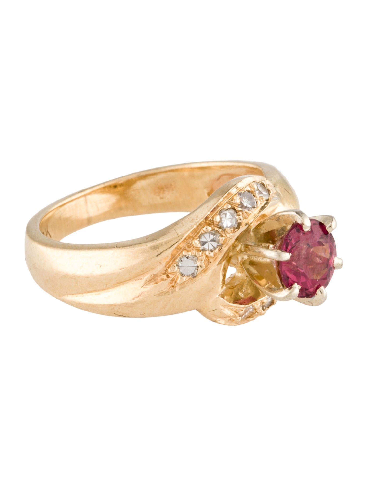 Ring 14K Rhodolite & Diamond Cocktail