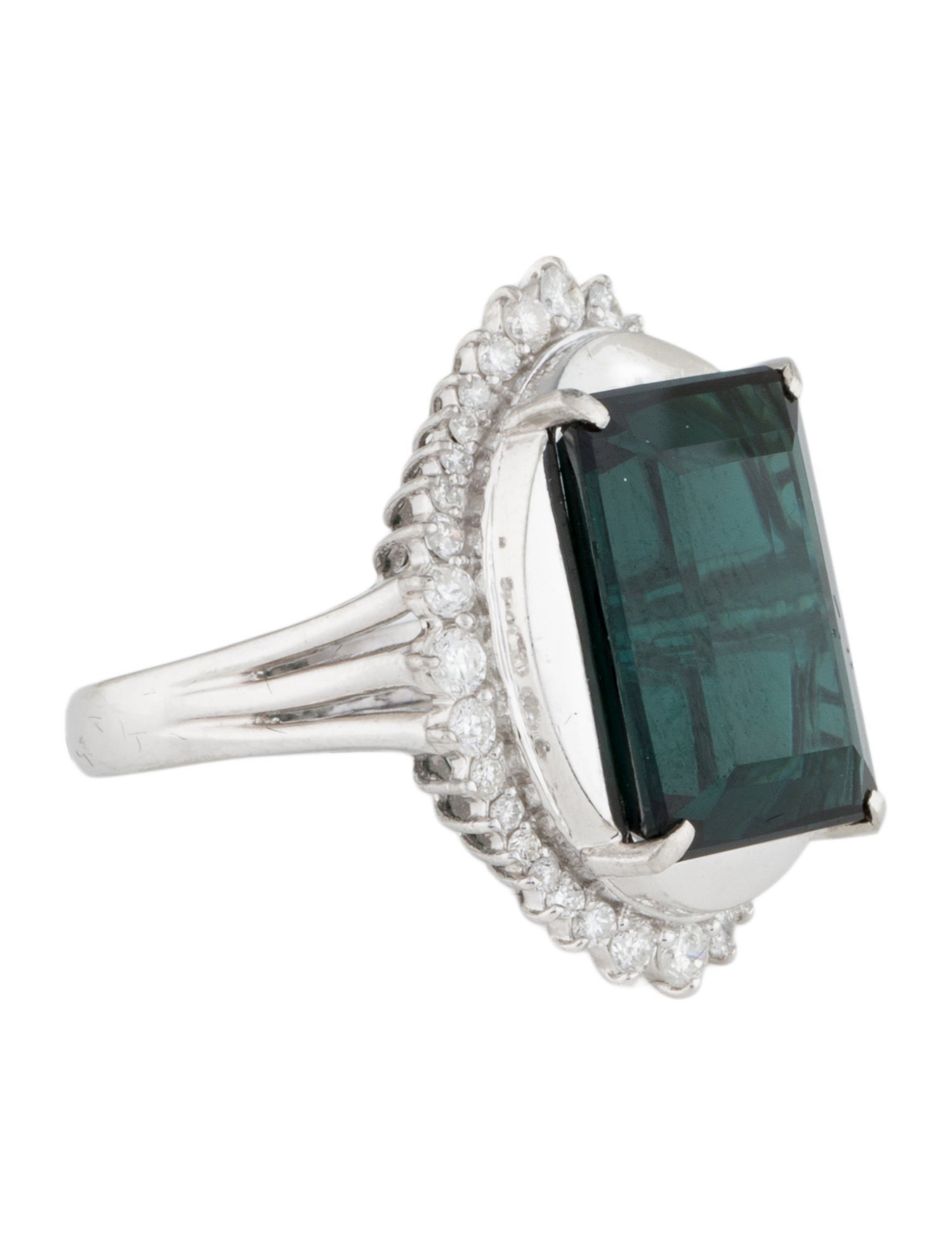Ring Platinum 11.13ct Tourmaline & Diamond Cocktail