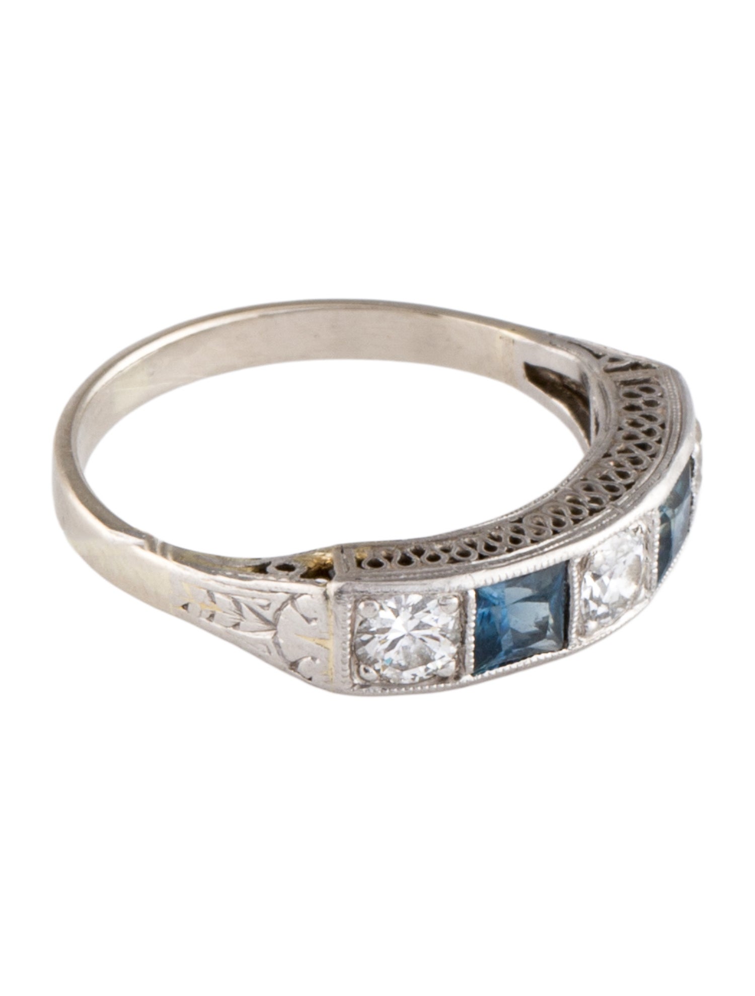 Ring 14K Sapphire & Diamond Band