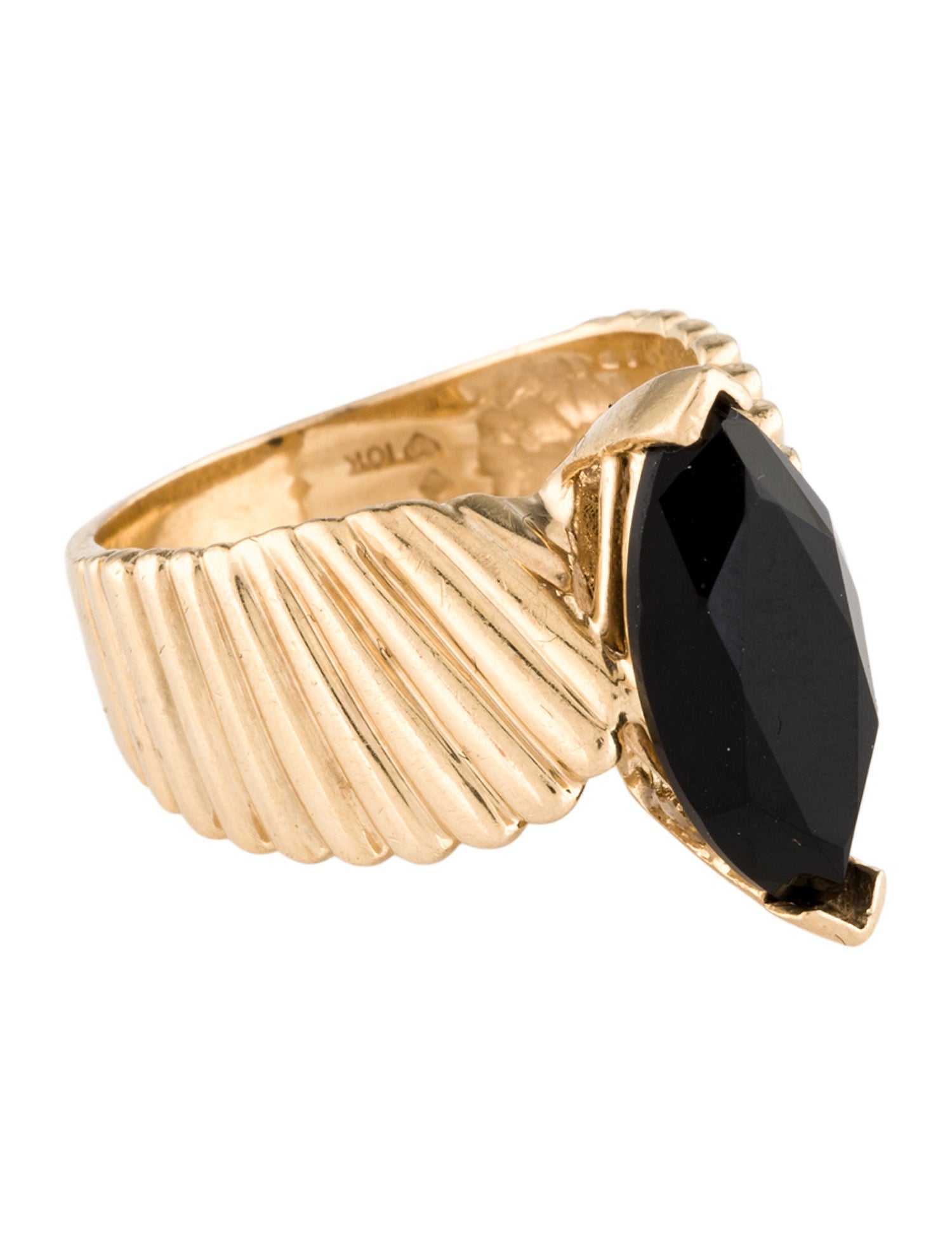 Ring 10K 1.55ctw Onyx Cocktail Ring