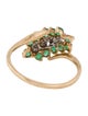 Ring 10K Emerald & Diamond Band