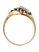 Ring 10K Emerald & Diamond Band