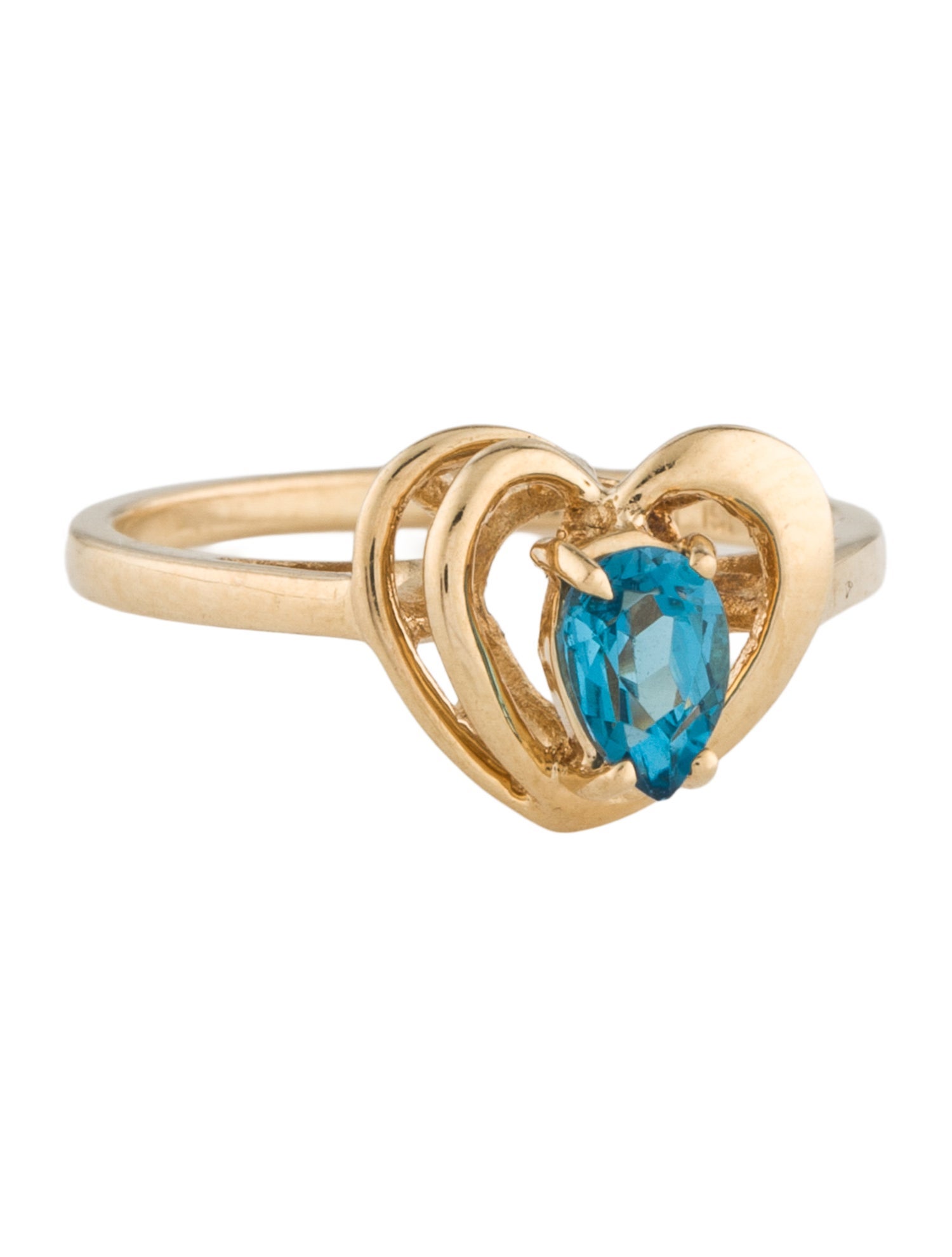 Ring 14K Topaz Heart Cocktail