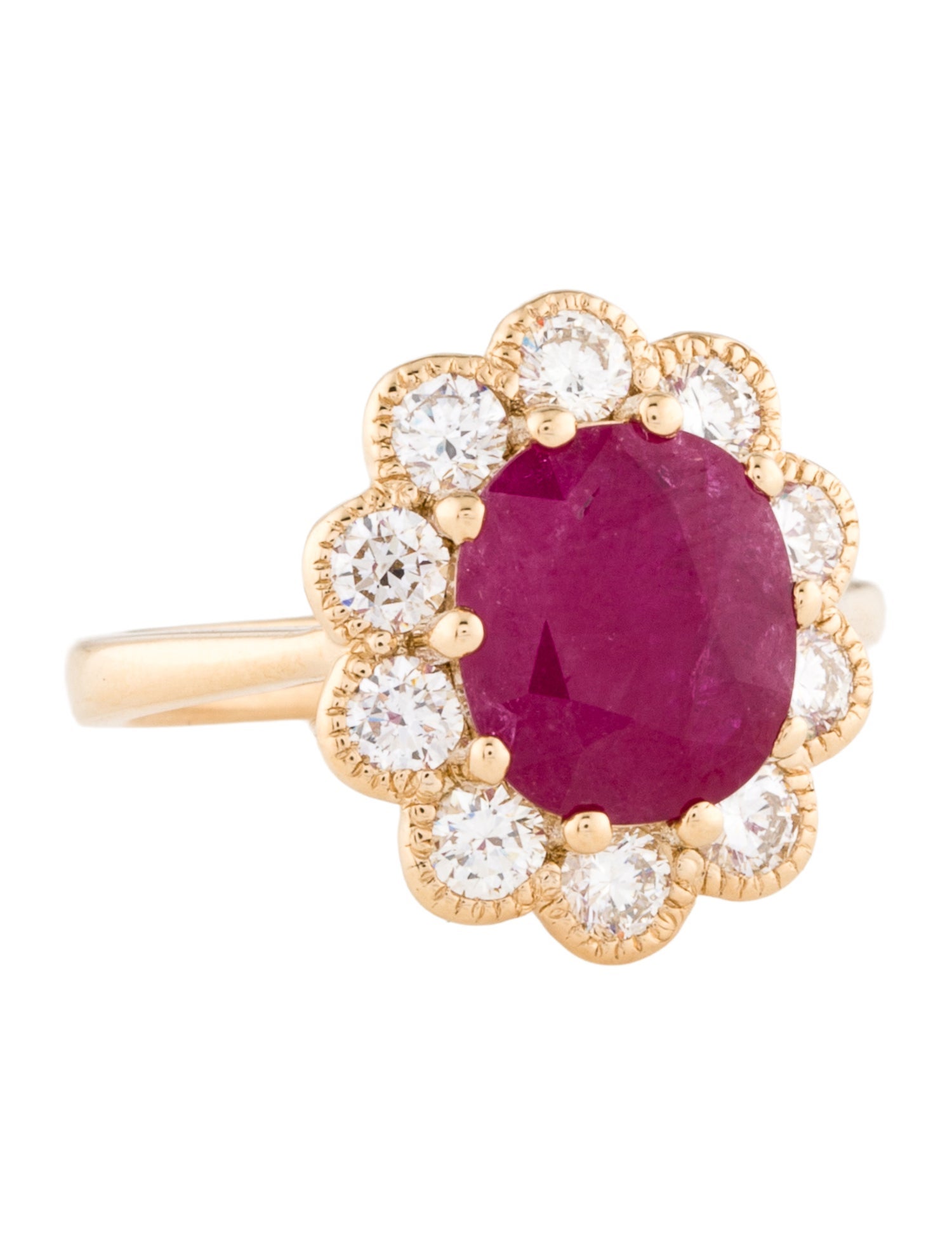 Ring 18K 2.74ct Ruby & Diamond Cocktail Ring