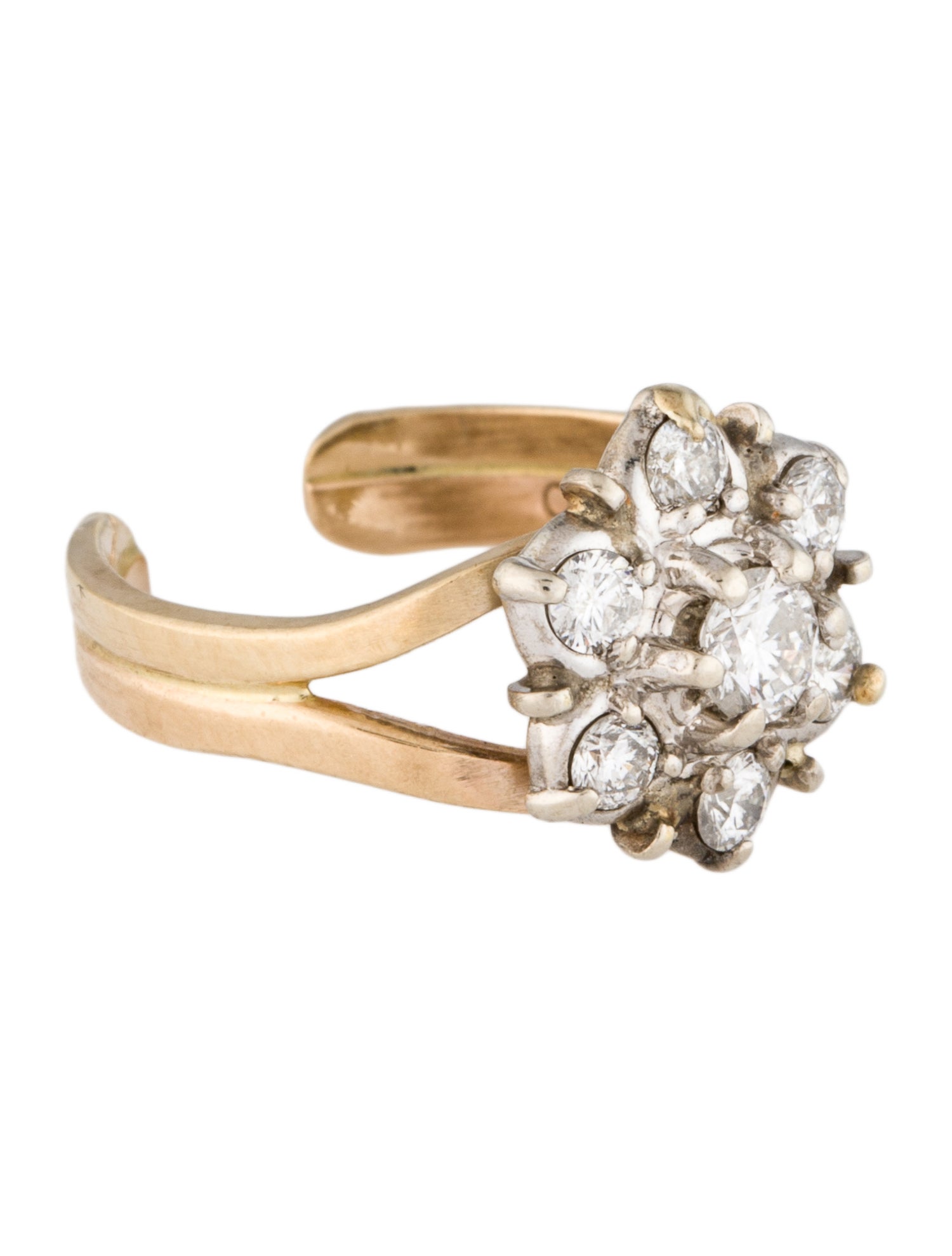 Ring 10K Flower Cluster Cocktail