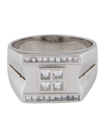 Ring 18K Diamond Signet Ring