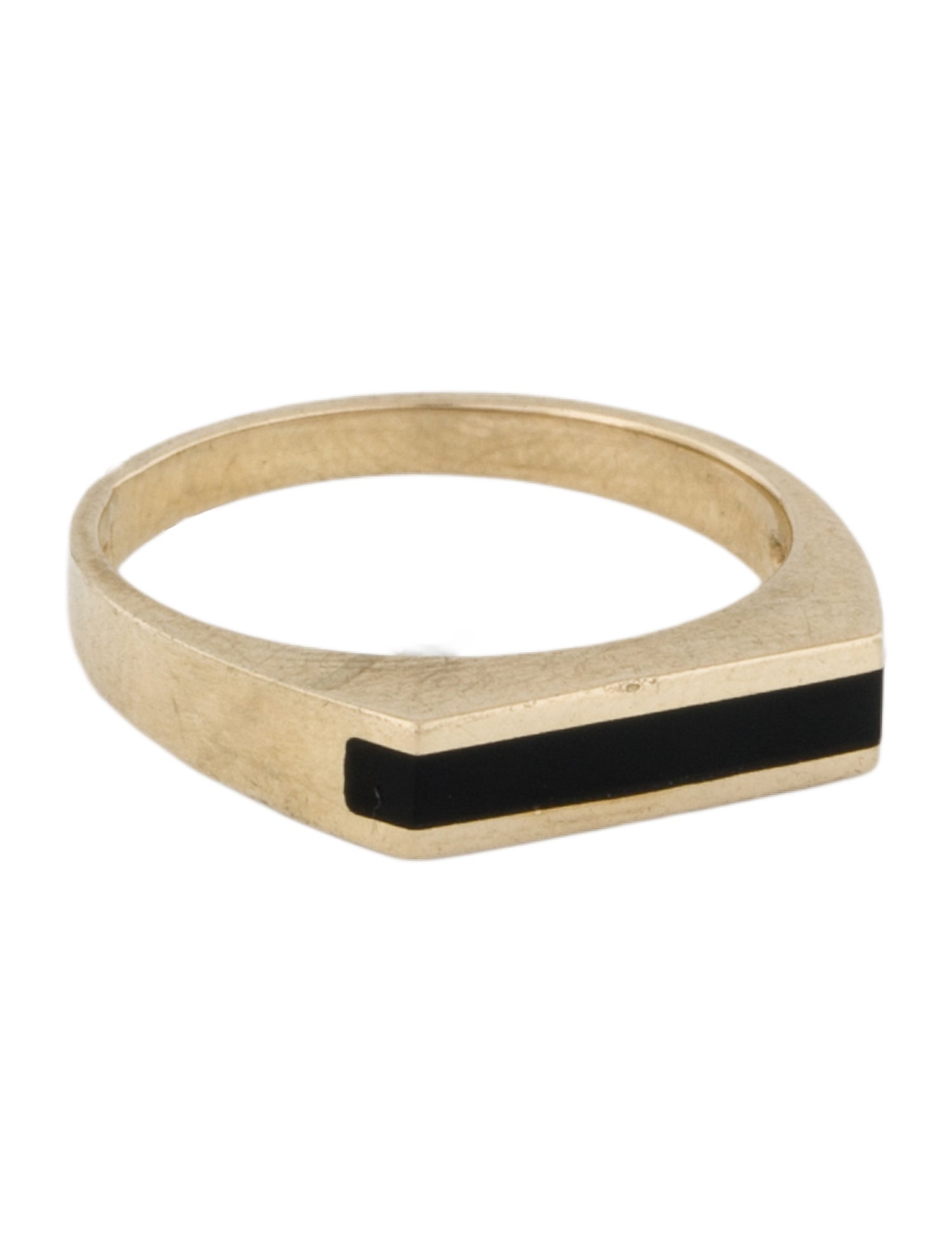 Ring 14K Onyx Inlay Band