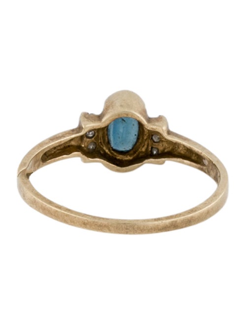 Ring 10K Diamond & Sapphire Cocktail Ring