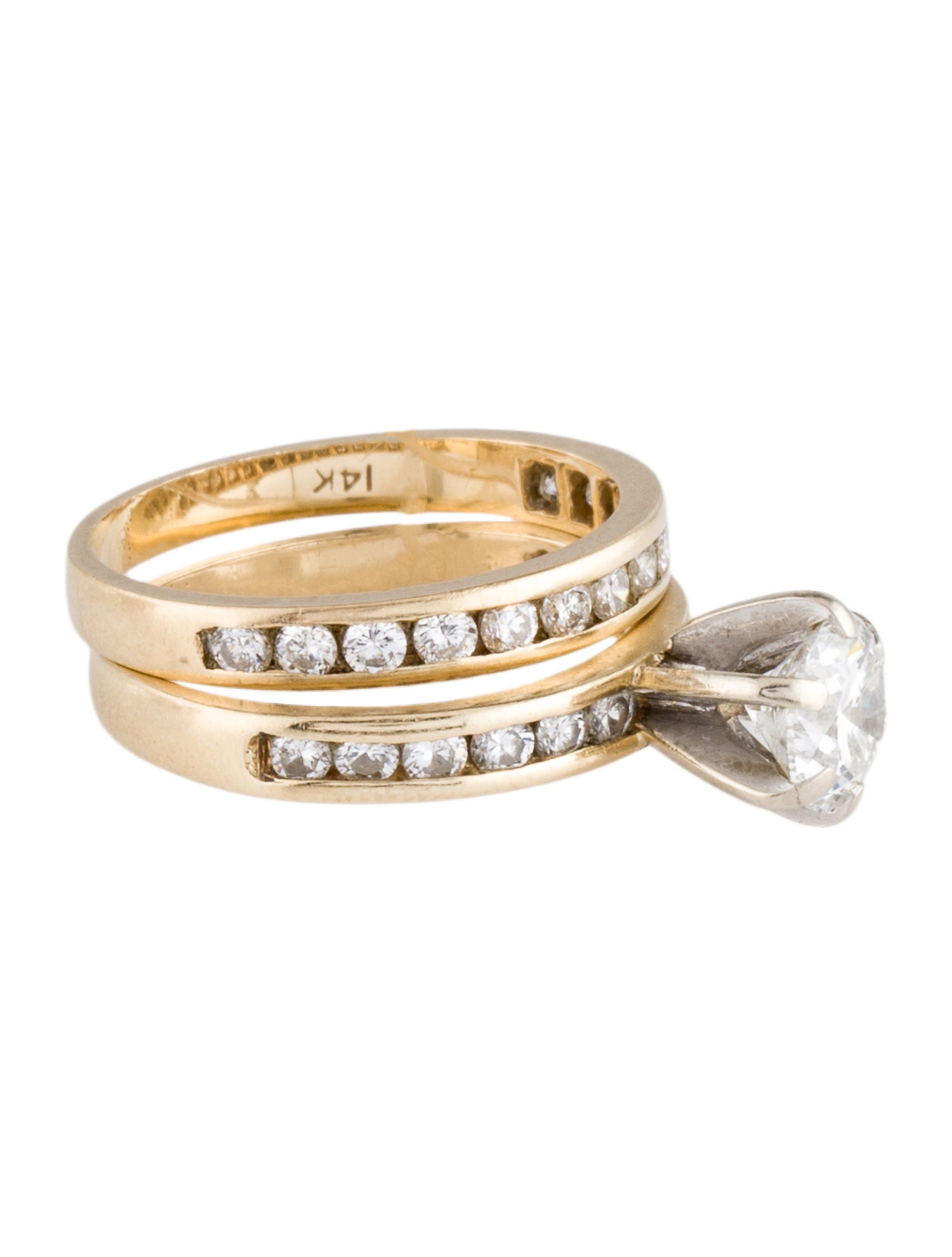 Ring 14K 1.04ct Diamond Wedding Set