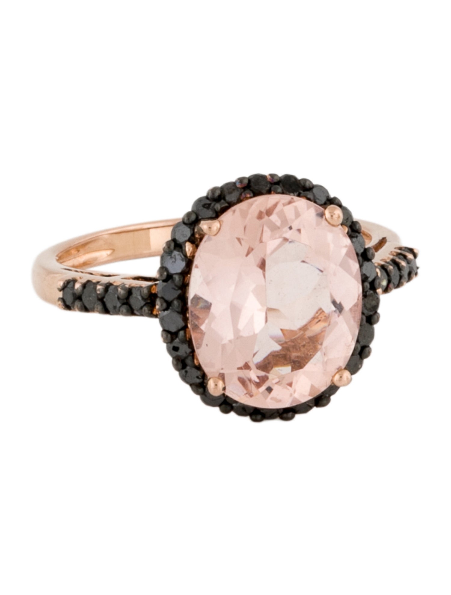 Ring 14K Morganite & Diamond Cocktail