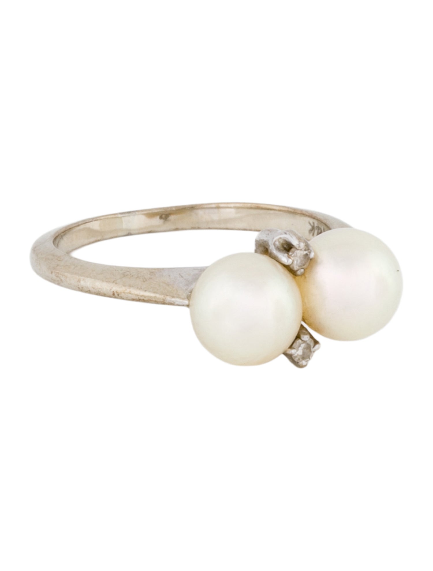 Ring 14K Pearl & Diamond Cocktail Ring