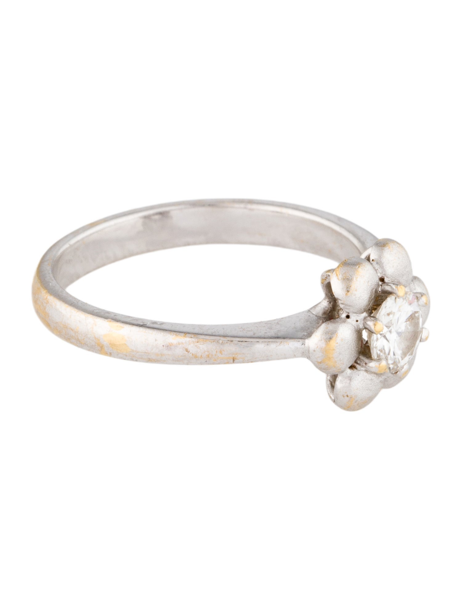 Ring 18K Diamond Flower Cocktail